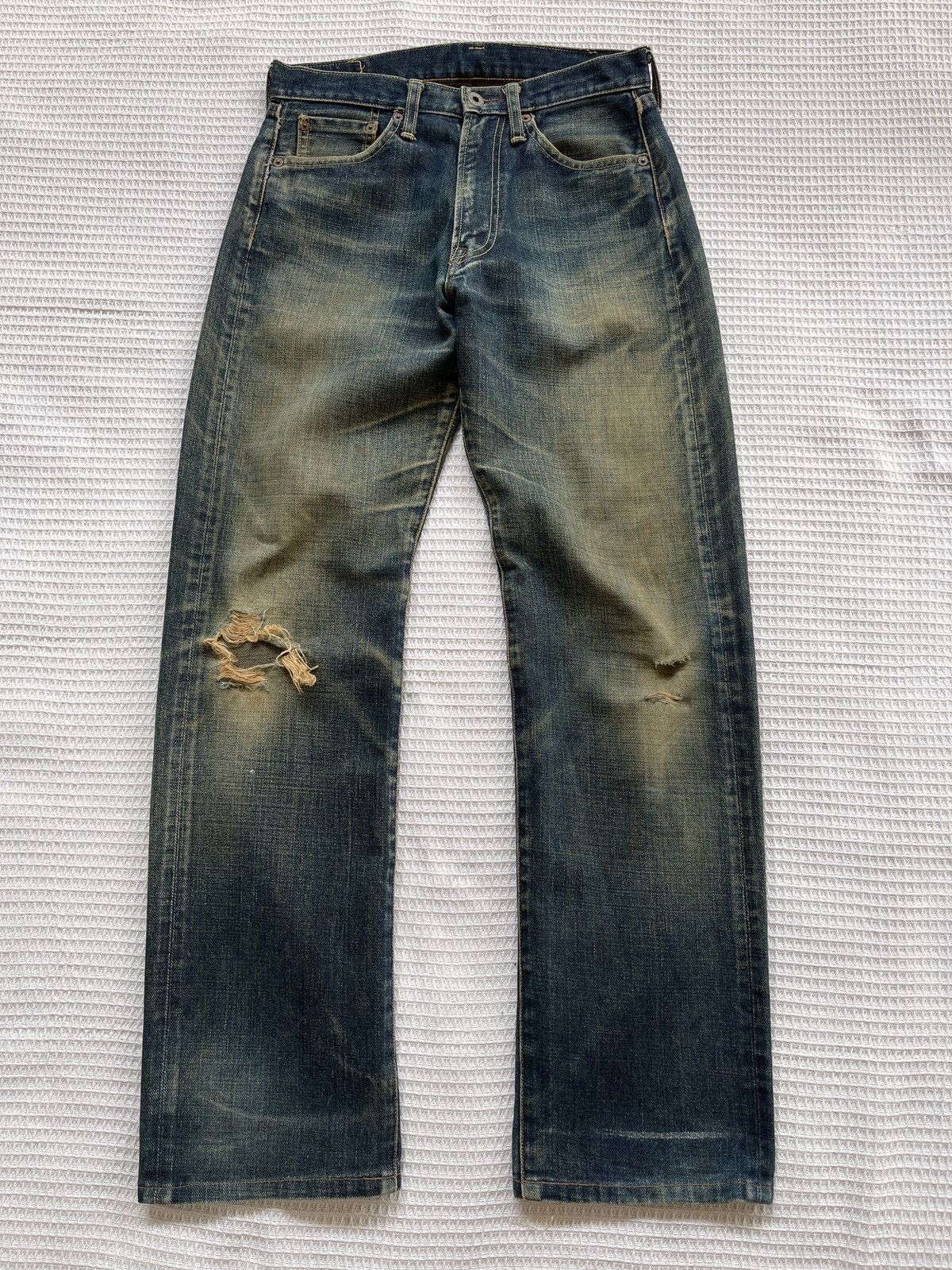image of vintage Bobson Distressed Denim Jeans in Blue, Men's (Size 29)