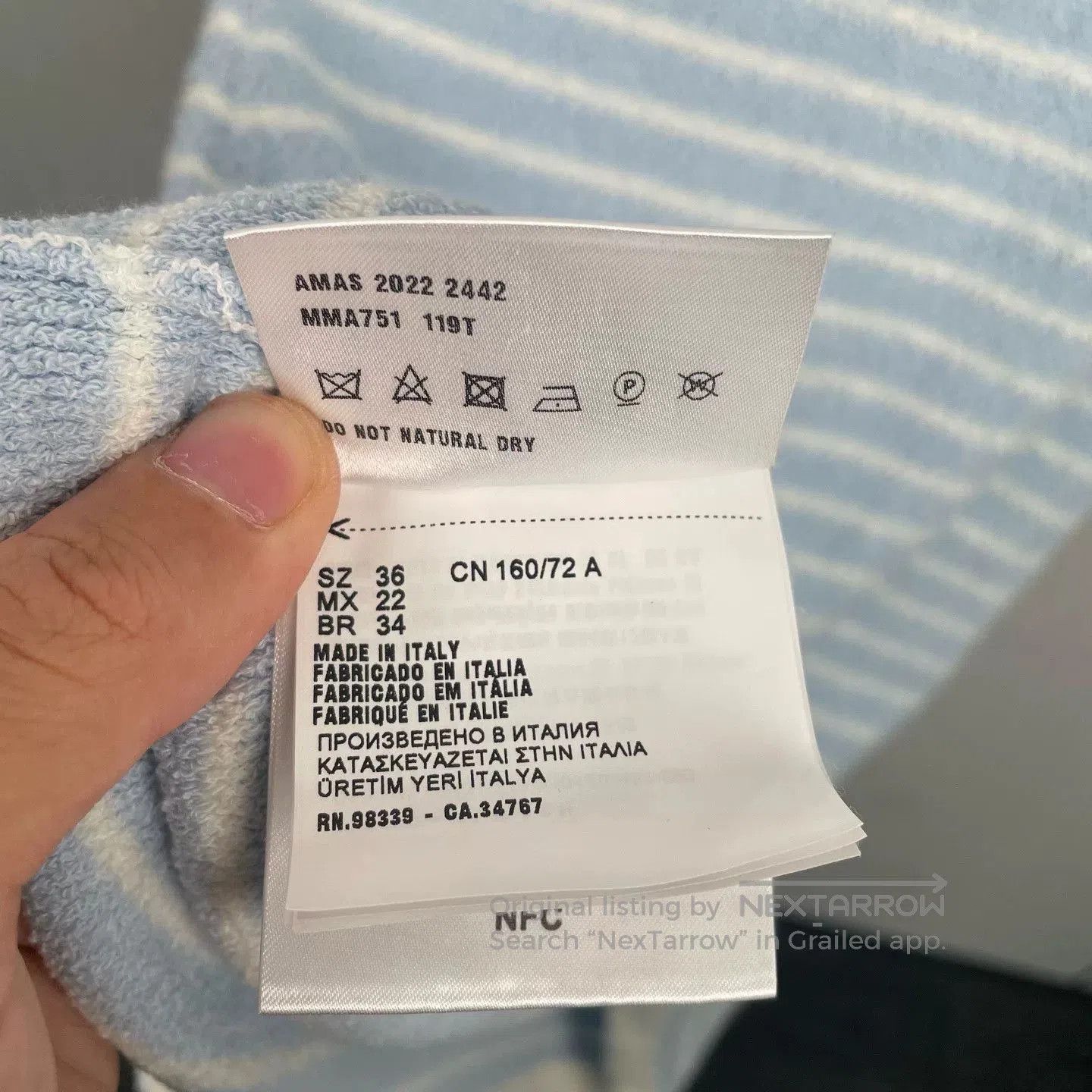 Miu Miu Min Miu Blue White Striped Slip Dress. Size XS / US 0-2 / IT 36-38 - 5 Thumbnail