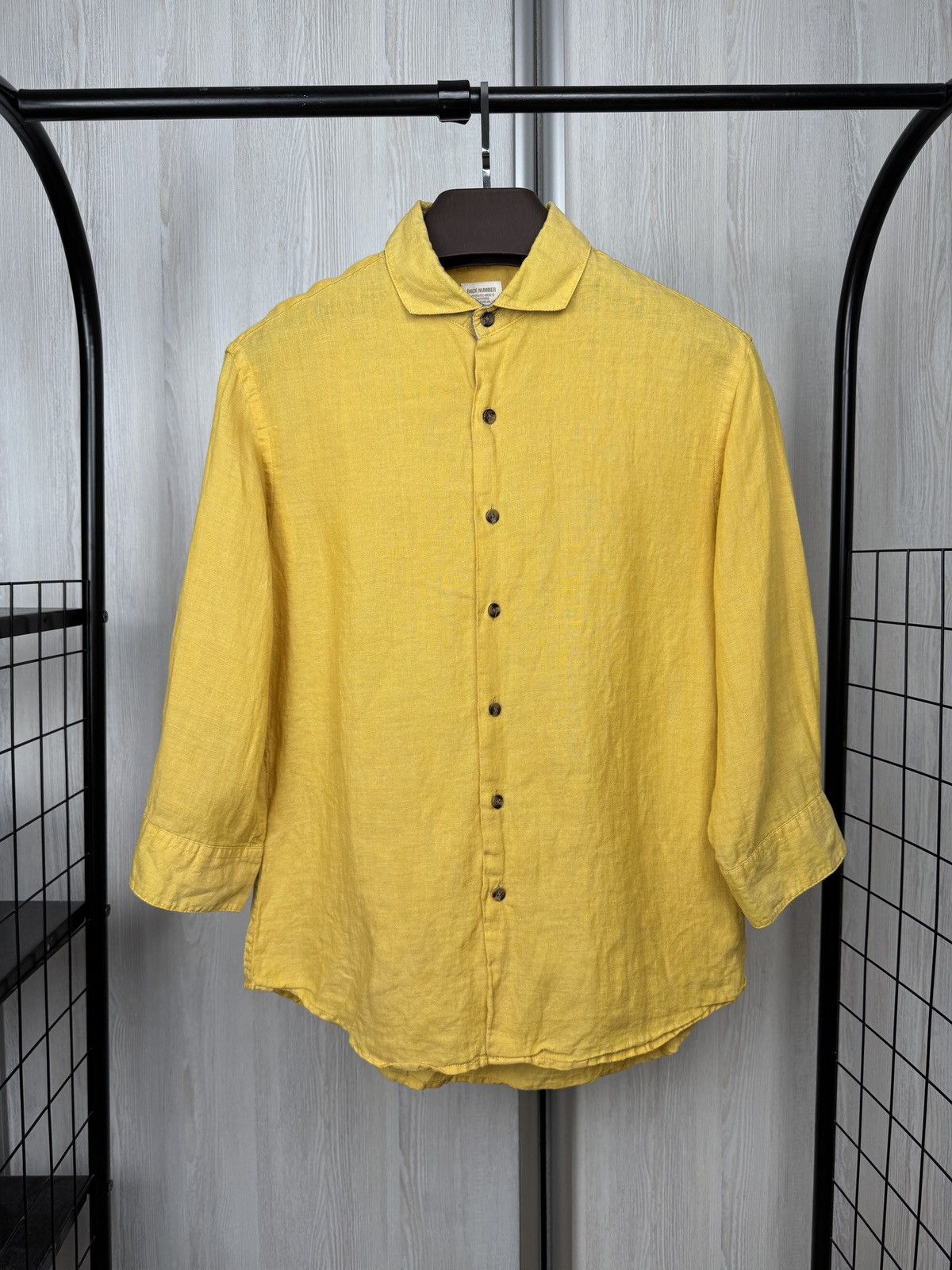 Japanese Brand Back Number French Linen 3/4 sleeve button up shirt Size US M / EU 48-50 / 2 - 1 Thumbnail