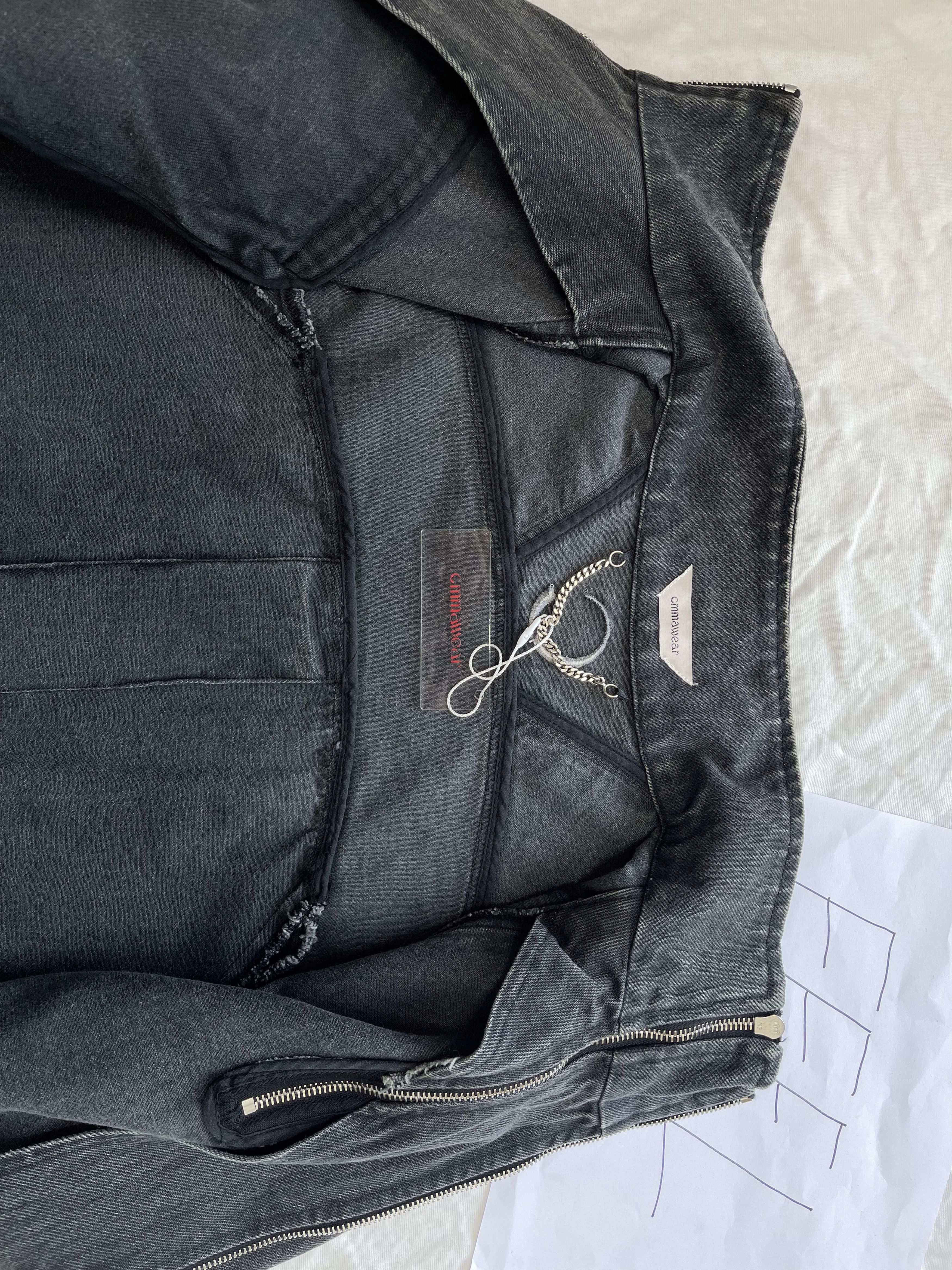 CMMAWEAR CMMAWEAR ARTICULATED SLEEVE JACKET GREY DENIM PAINT Size US M / EU 48-50 / 2 - 6 Thumbnail