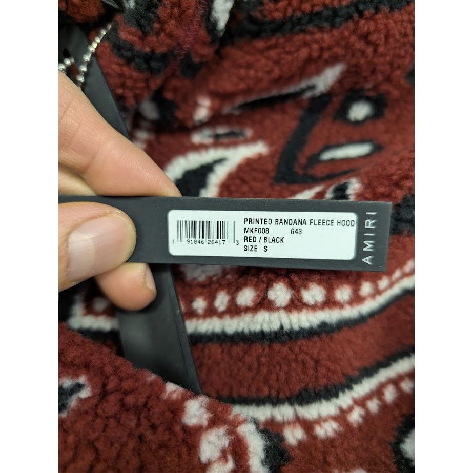 Amiri o1rshd1 Printed Bandana Fleece Hoodie in Red/Black Size US S / EU 44-46 / 1 - 20 Thumbnail