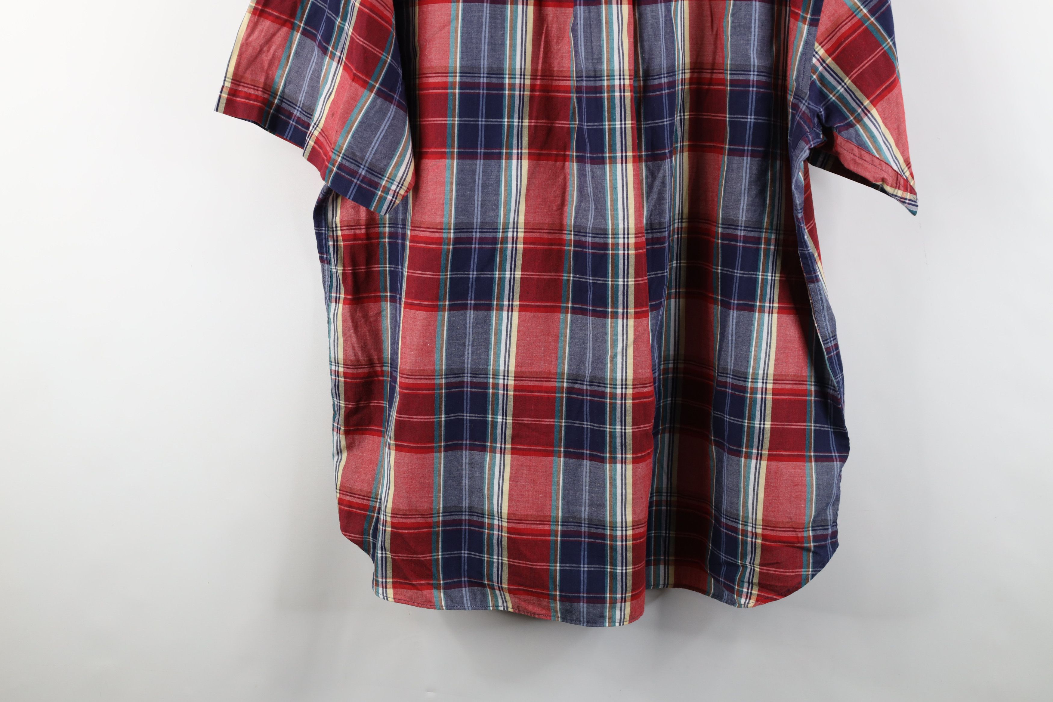 Vintage Vintage 90s Streetwear Cloth Madras Plaid Button Down Shirt Size US XL / EU 56 / 4 - 13 Thumbnail
