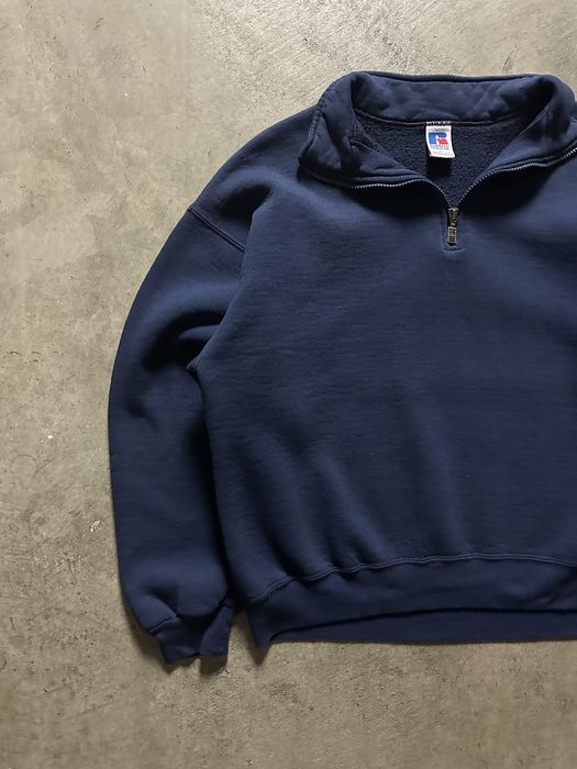 Vintage Vintage 90s Russell Athletic Quarter Zip Boxy Crewneck | Grailed