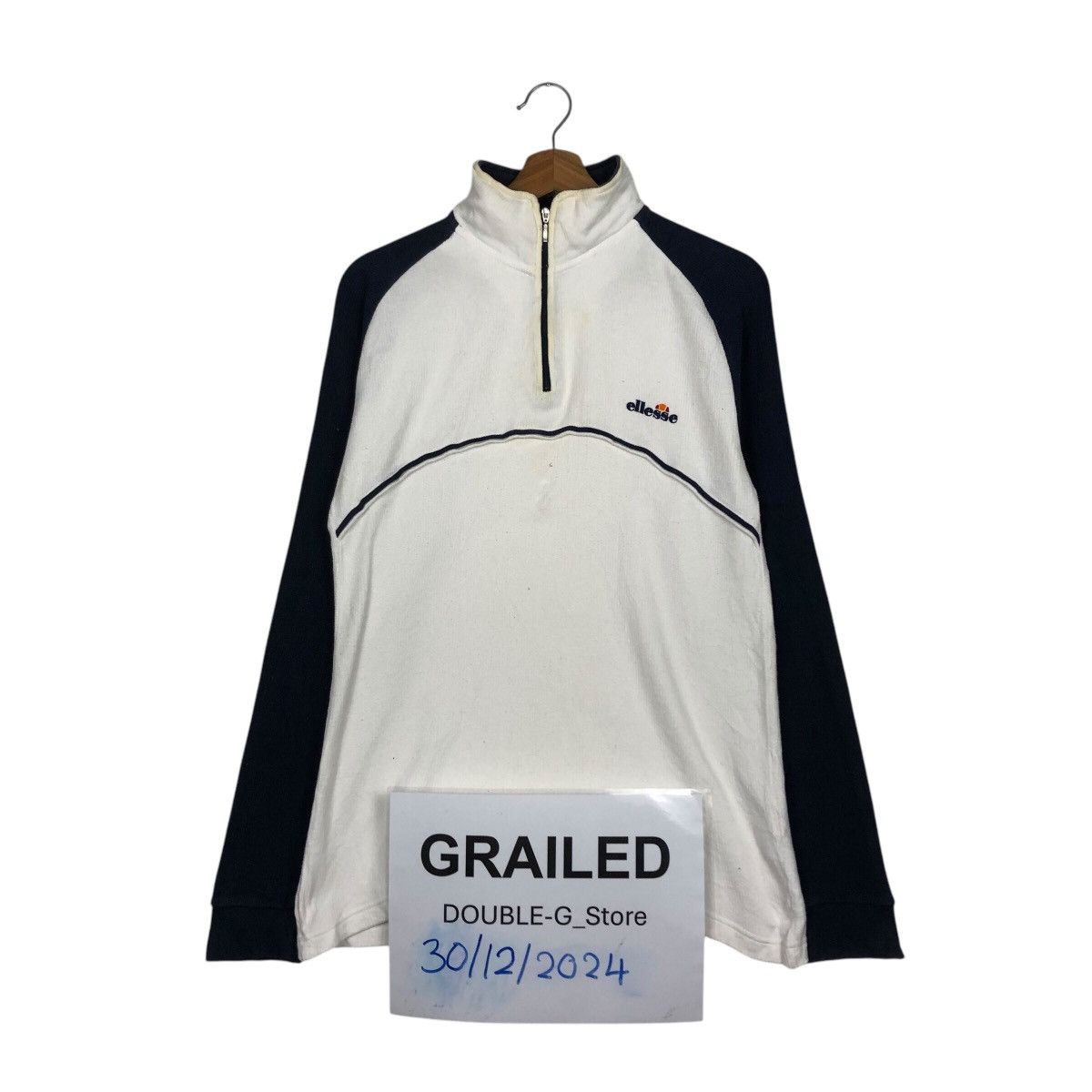 📌Vintage Sweatshirt Half Zipper Ellesse Big Logo