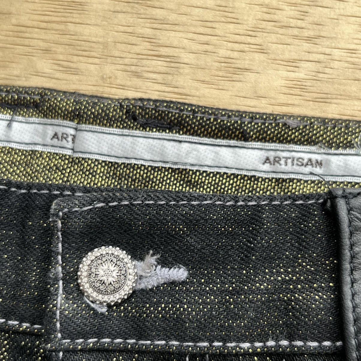 Studio D'Artisan ARTISAN DENIM BLACK GOLD LEATHER COIN POCKET JAPANESE BRAND Size US 31 - 4 Thumbnail