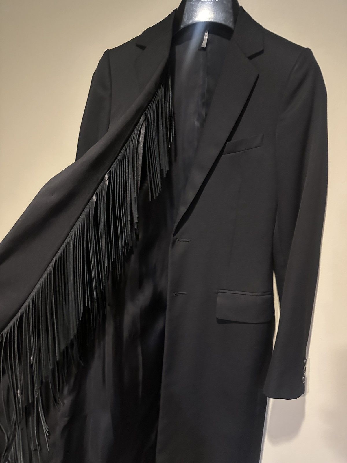 Dior × Hedi Slimane Dior Homme AW02 fringe coat Size US XXS / EU 40 - 4 Thumbnail