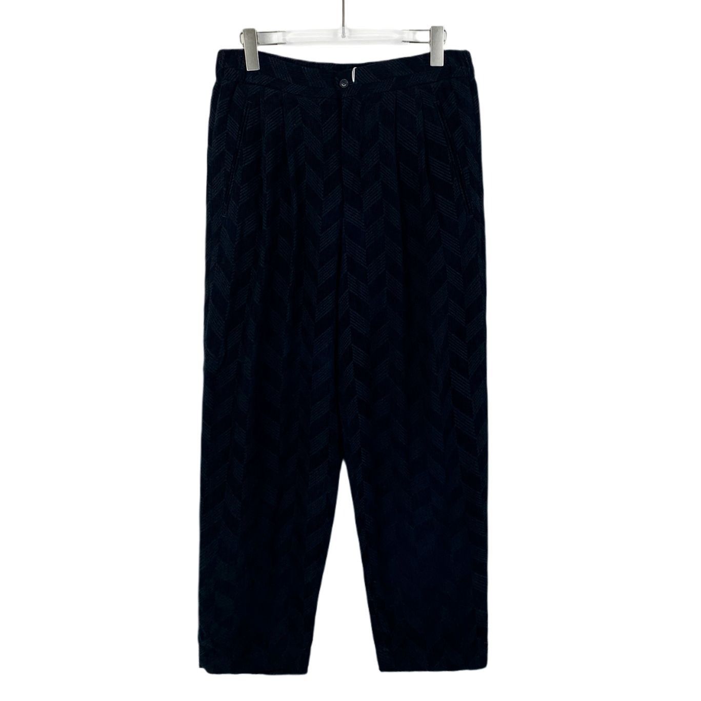 Giorgio Armani Giorgio Armani Mens Chevron Patterned Black Wool Blend Trous Size US 32 / EU 48 - 1 Thumbnail