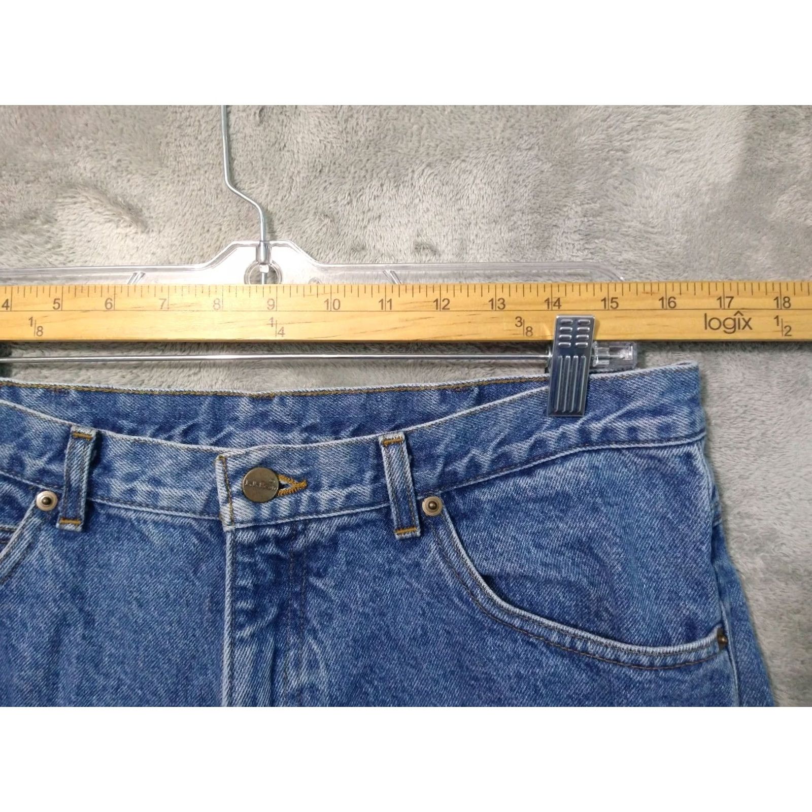 Vintage LL Bean Jeans Mens 36x32 Blue Denim Lined Medium Wash 5-Pocket Design Straight Regular Size 36 in Inseam 32 in Navy Blue Mens Jeans Size US 36 / EU 52 - 4 Thumbnail