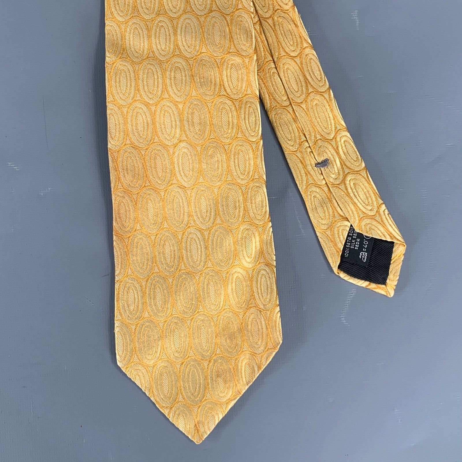 Other ZEGNA Yellow Gold Geometric Silk Tie Size ONE SIZE - 1 Thumbnail