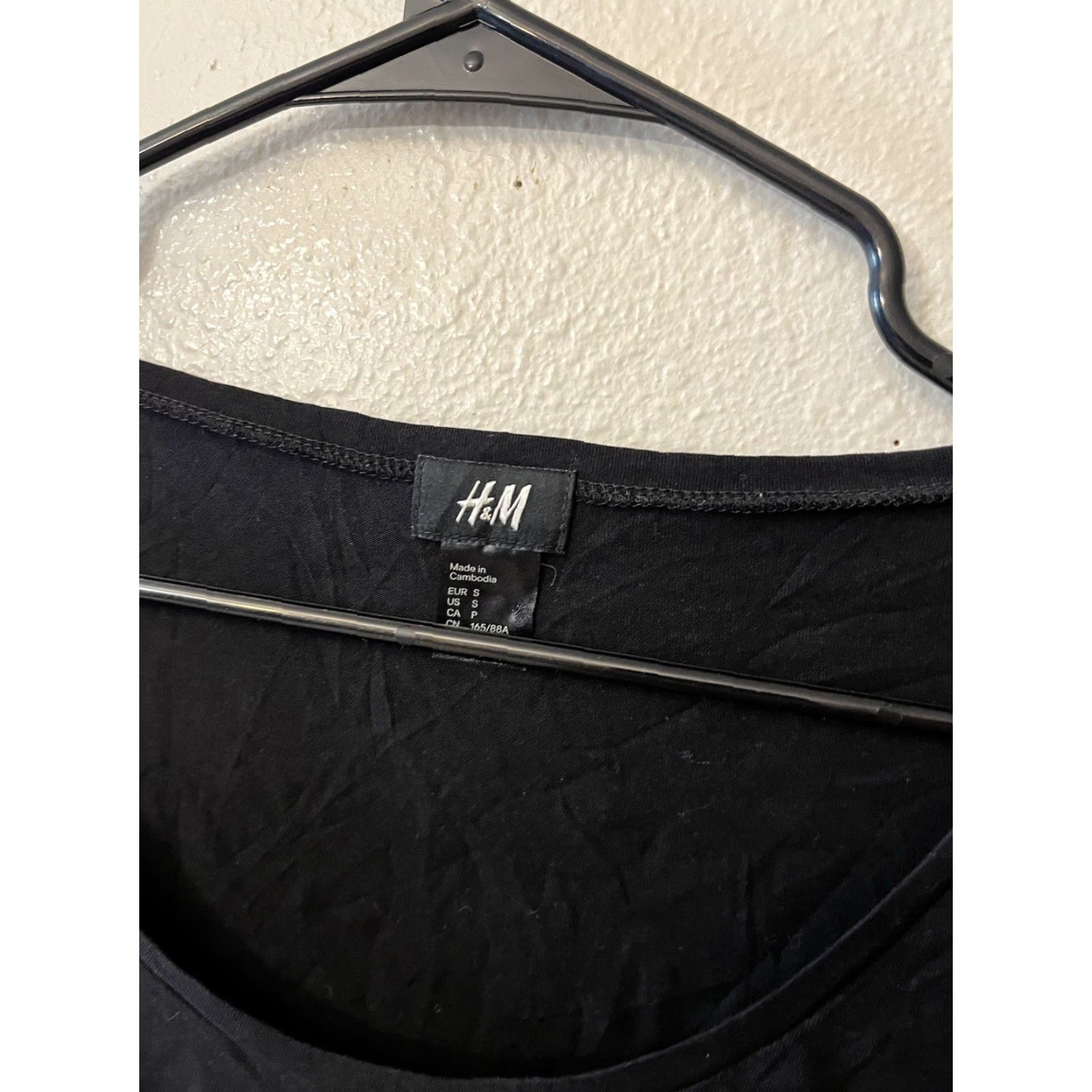 H&M VINTAGE H&M Cotton T-Shirt Women Small Black Solid Crew Neck Casual All Seasons Men's Size S / US 4 / IT 40 - 2 Thumbnail