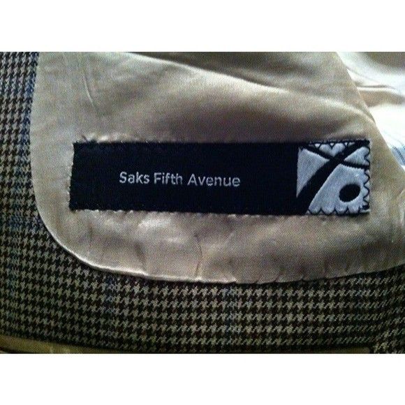 Saks Fifth Avenue SAKS FIFTH AVENUE MEN'S 100%WOOL SPORT COAT BLAZER SIZE:42L Size 42L - 8 Thumbnail