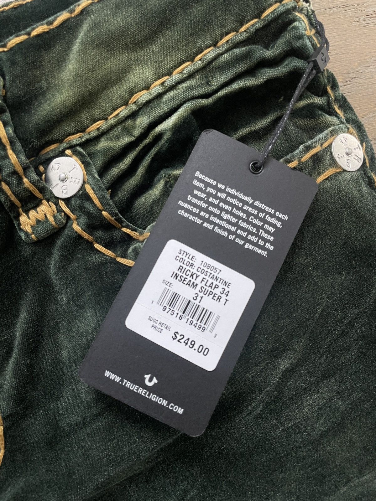 True Religion TRUE RELIGION - CONSTANTINE - RICKY RELAXED STRAIGHT Size US 31 - 10 Thumbnail