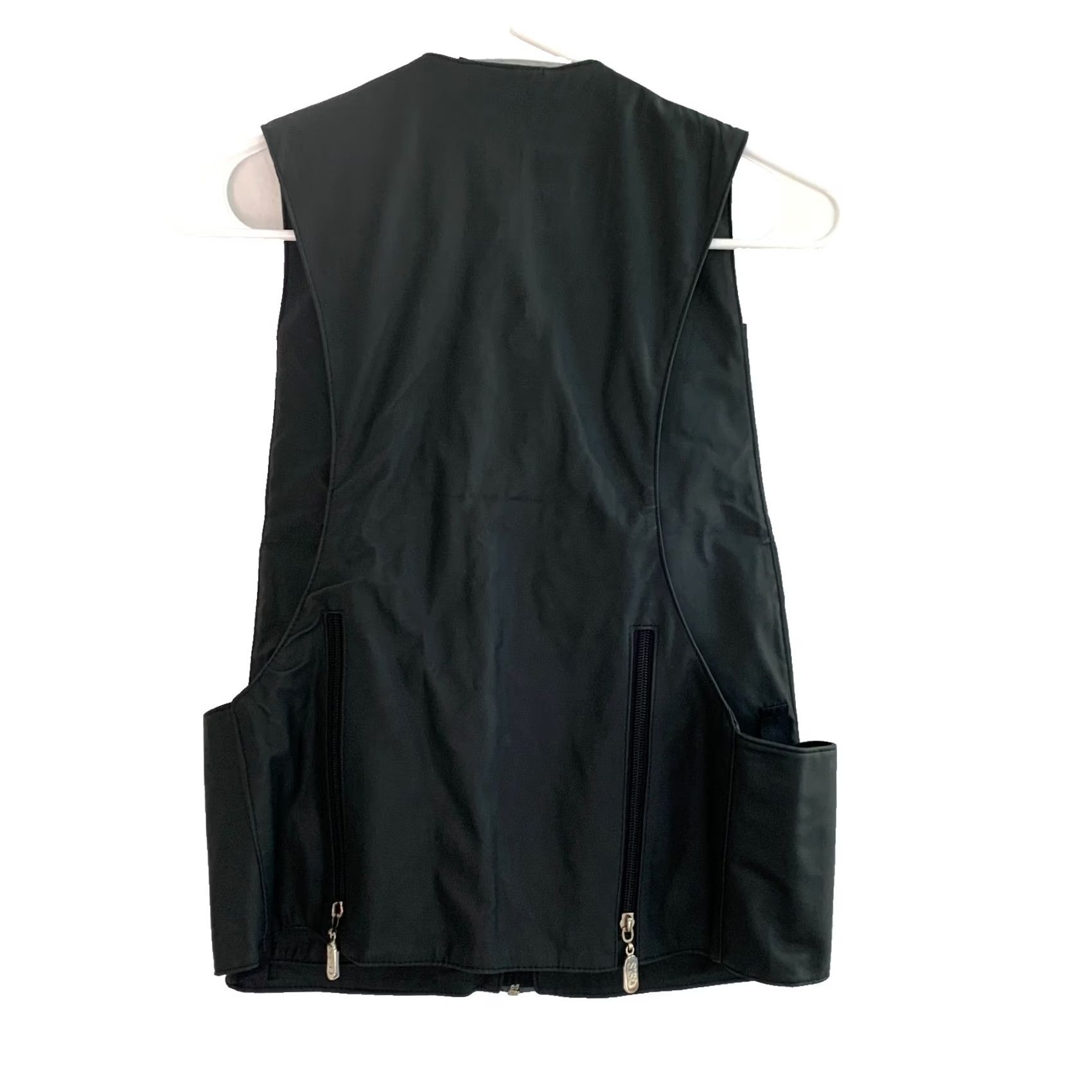 Vintage OSIS Black PVC Zip Vest Men XS S Regular Full Zip Pockets Outdoor Travel Workwear Vest Size US S / EU 44-46 / 1 - 8 Thumbnail
