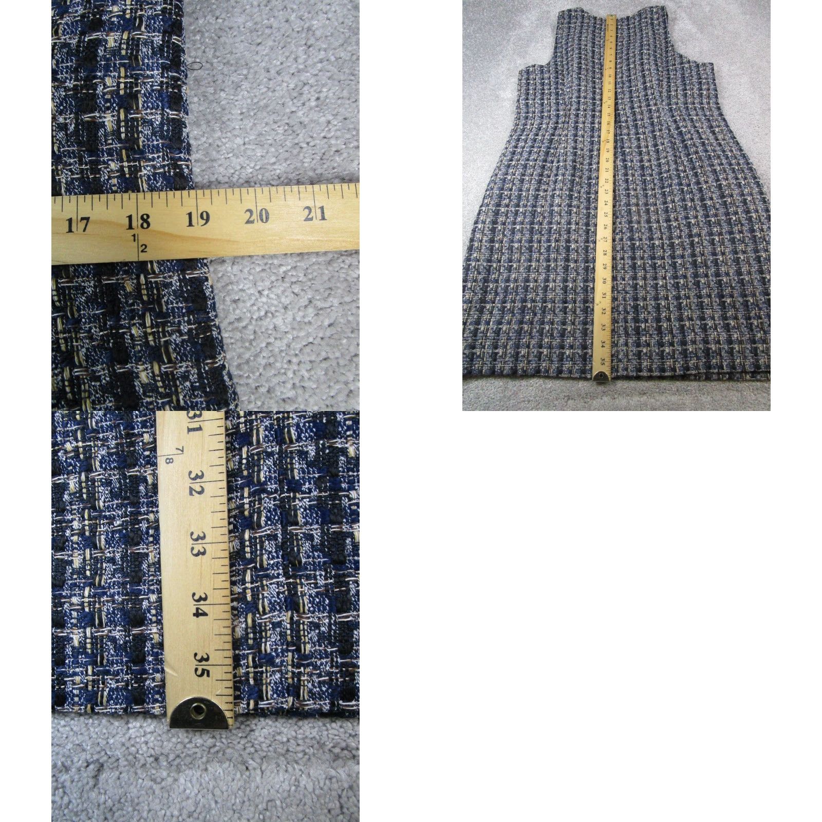 J.Crew J.Crew Dress Womens 14 Blue Yellow Black Knit Plaid Sleeveless Round Neck Zip Short Casual Size XL / US 12-14 / IT 48-50 - 8 Thumbnail