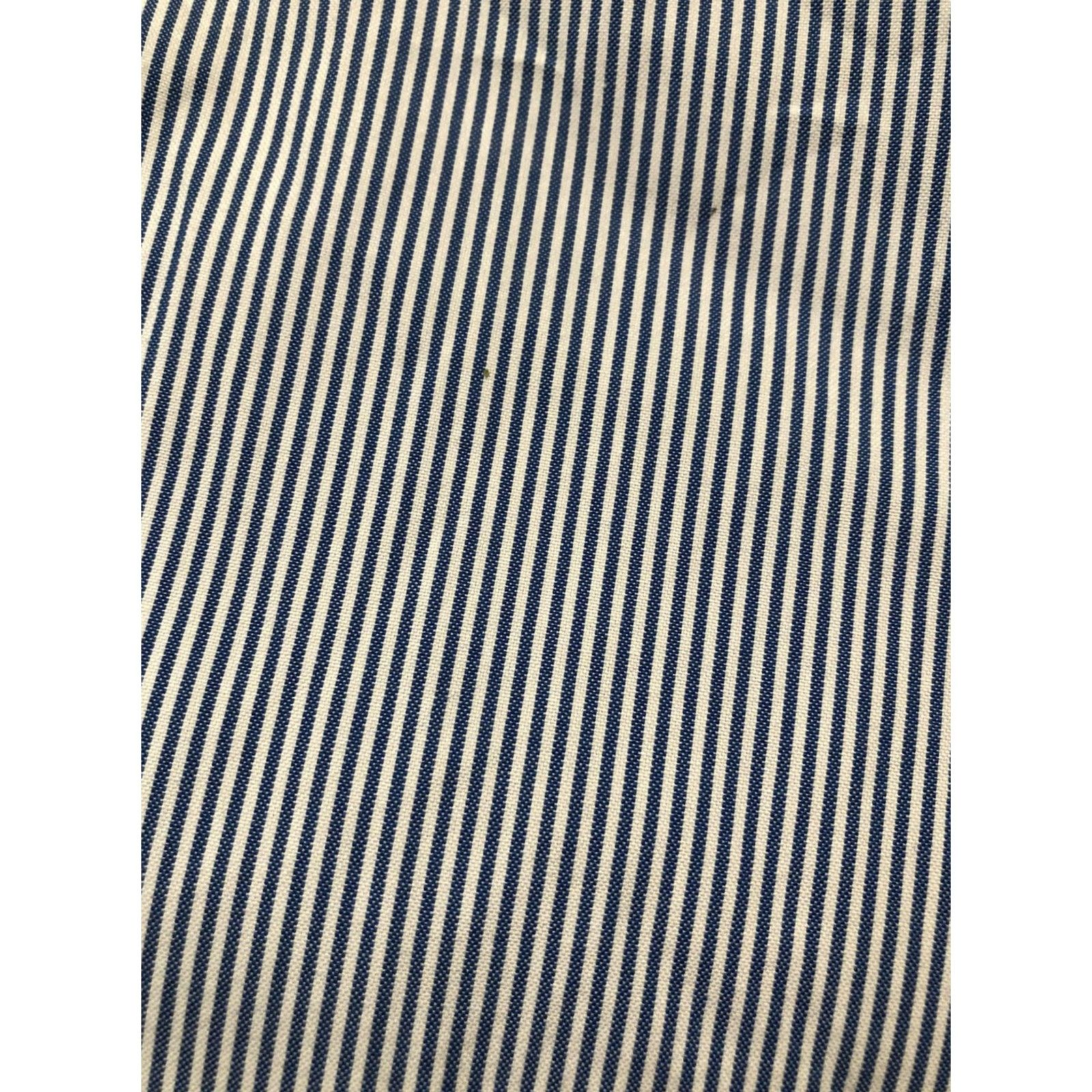 Charles Tyrwhitt Charles Tyrwhitt Dress Shirt Mens 17 34/35 Slim Non-Iron Blue Stripe Shirt Size 46R - 6 Thumbnail