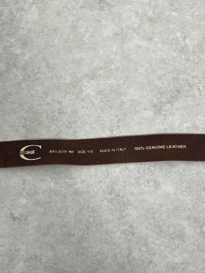 Just Cavalli 2000s Cavalli Brown Python Embossed Leather Belt Size ONE SIZE - 7 Thumbnail