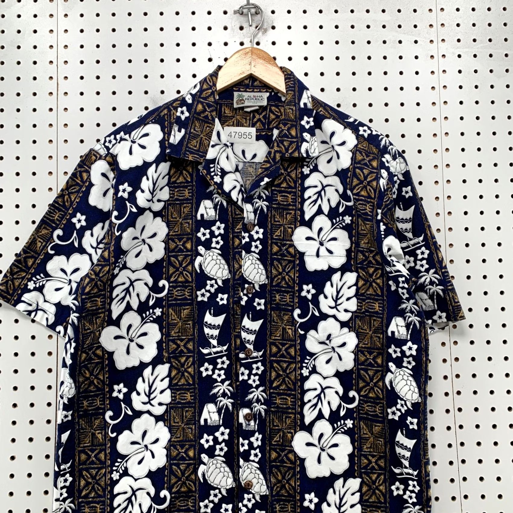 Vintage Aloha Republic Vintage Hawaiian Button Shirt Mens Large Floral Sea Turtle Shirt Size US L / EU 52-54 / 3 - 4 Thumbnail