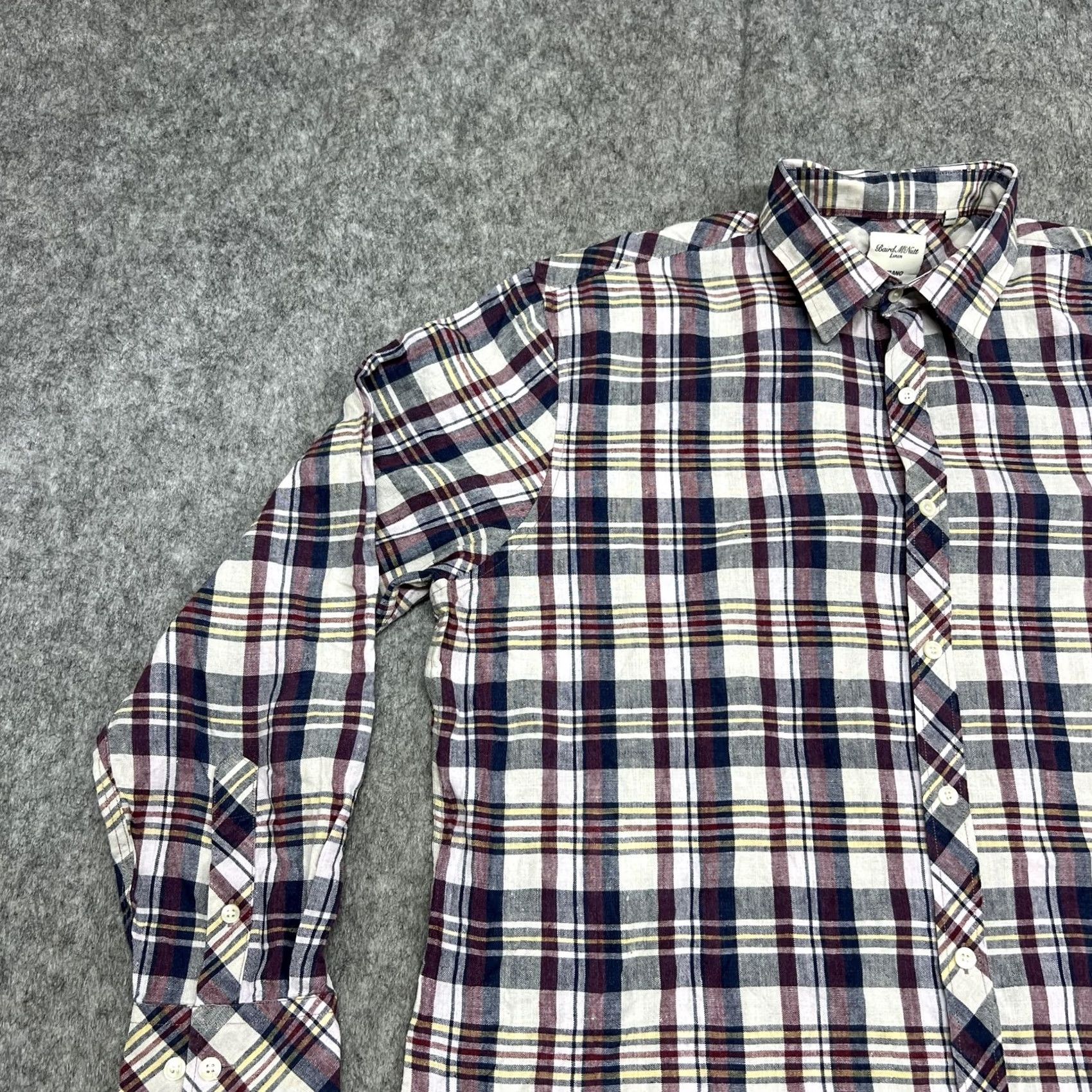 Murano Murano Shirt Mens XL Multicolor Plaid Baird McNutt Linen Long Sleeve Preppy Size US XL / EU 56 / 4 - 6 Thumbnail