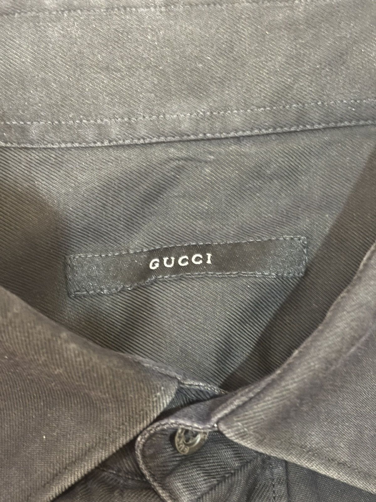 Gucci Gucci Black Cotton Shirt Size 41/16 Italy Long Cuffs Size US L / EU 52-54 / 3 - 22 Thumbnail