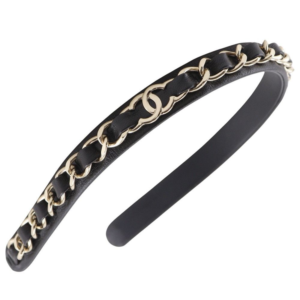 Chanel Chanel Chanel Coco Mark Chain Lambskin Headband Leather Other DUTY FREE for USA Size ONE SIZE - 1 Thumbnail