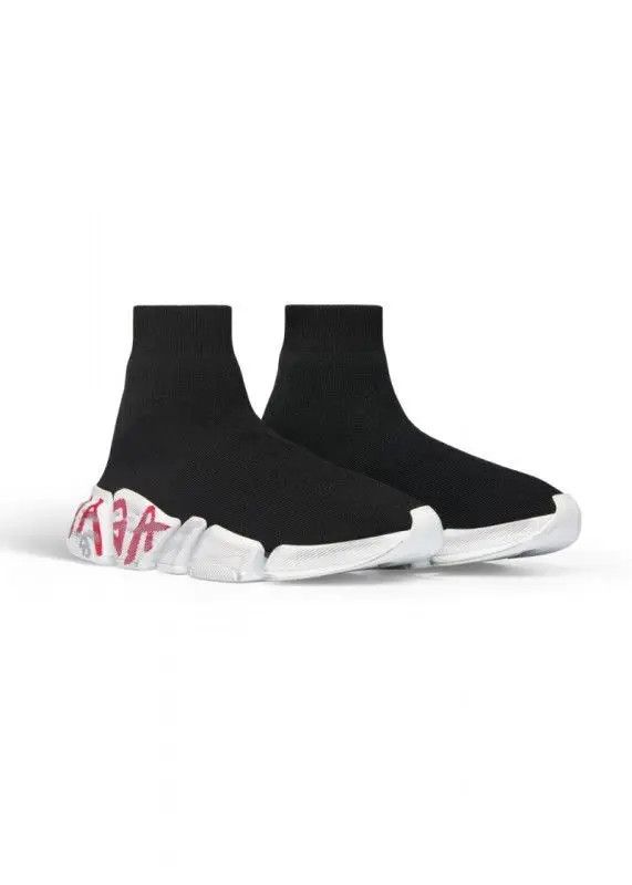 Balenciaga o1w1db10625 Speed 2.0 Graffiti Recycled Knit Sneakers Size US 8 / EU 41 - 3 Thumbnail