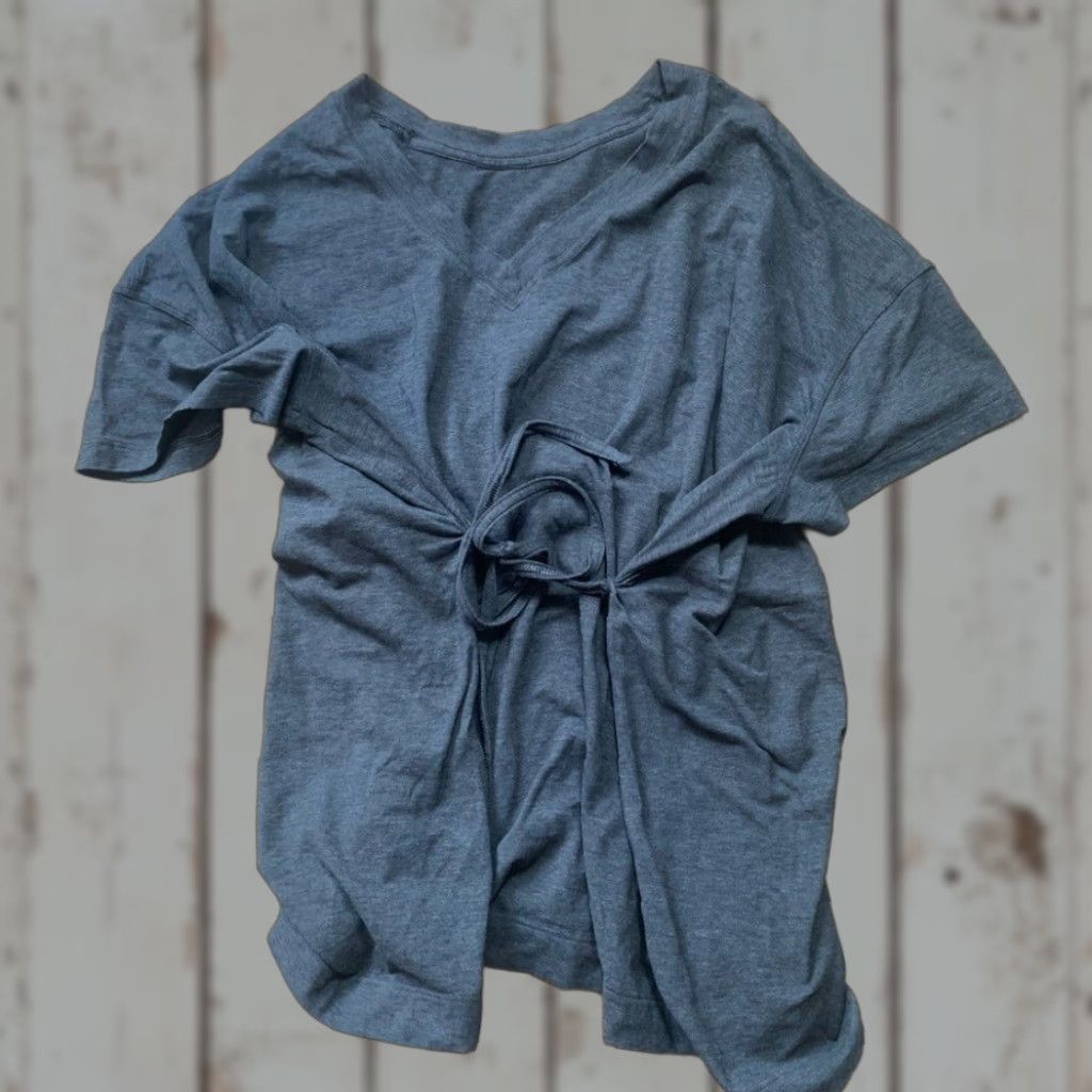 Lululemon Lululemon Front Tie Tee Women's S Black Casual Shirt Size ONE SIZE - 1 Thumbnail