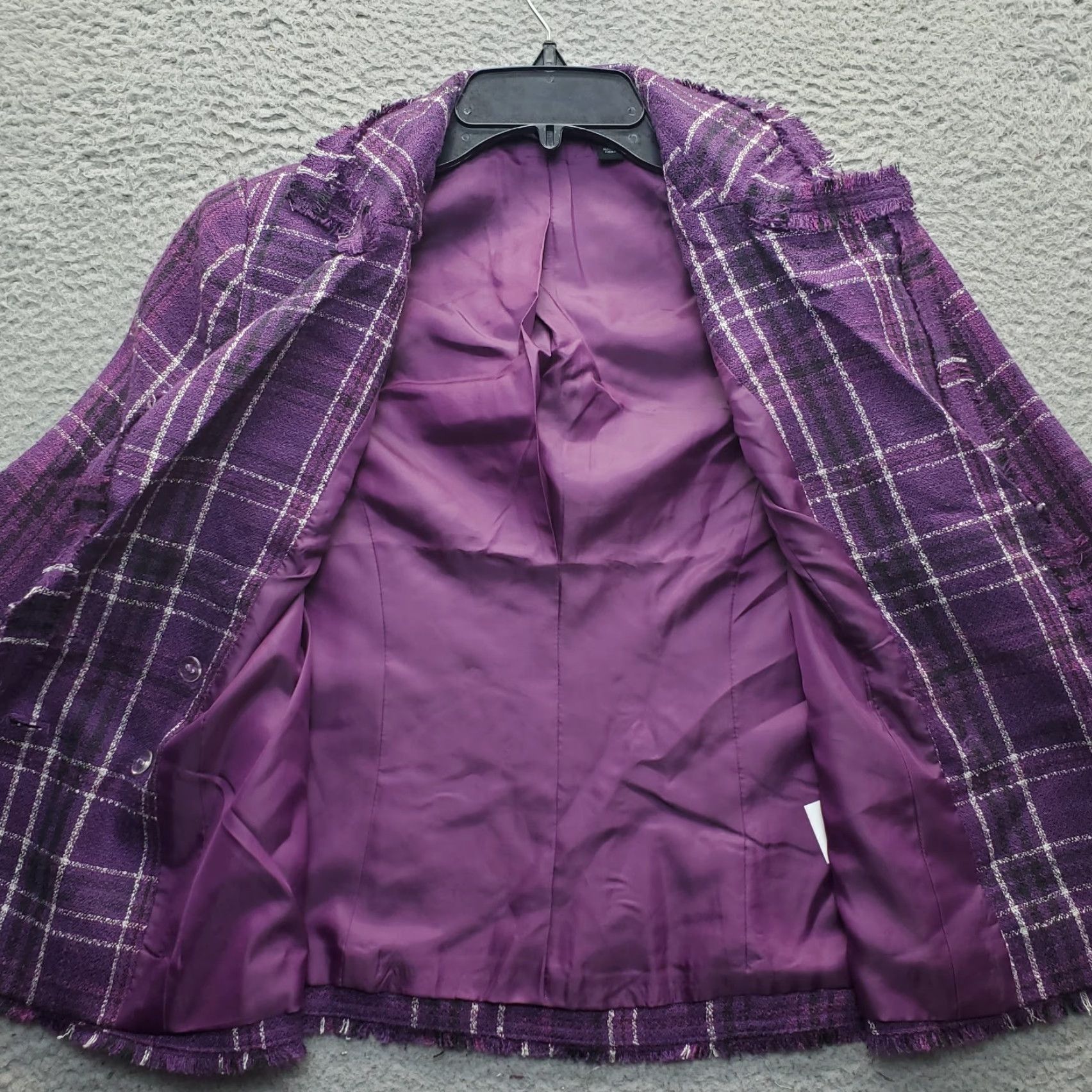 Doublet G by Giuliana Blazer Womens XS Multicolor Plaid Tweed Double Breasted Jacket Size XS / US 0-2 / IT 36-38 - 8 Thumbnail