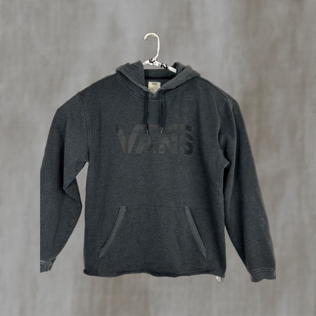 Vans VANS Mens Large Hoodie Charcoal Gray Distressed Drawstring Pullover Hooded Pockets All Seasons Men Size US L / EU 52-54 / 3 - 1 Thumbnail