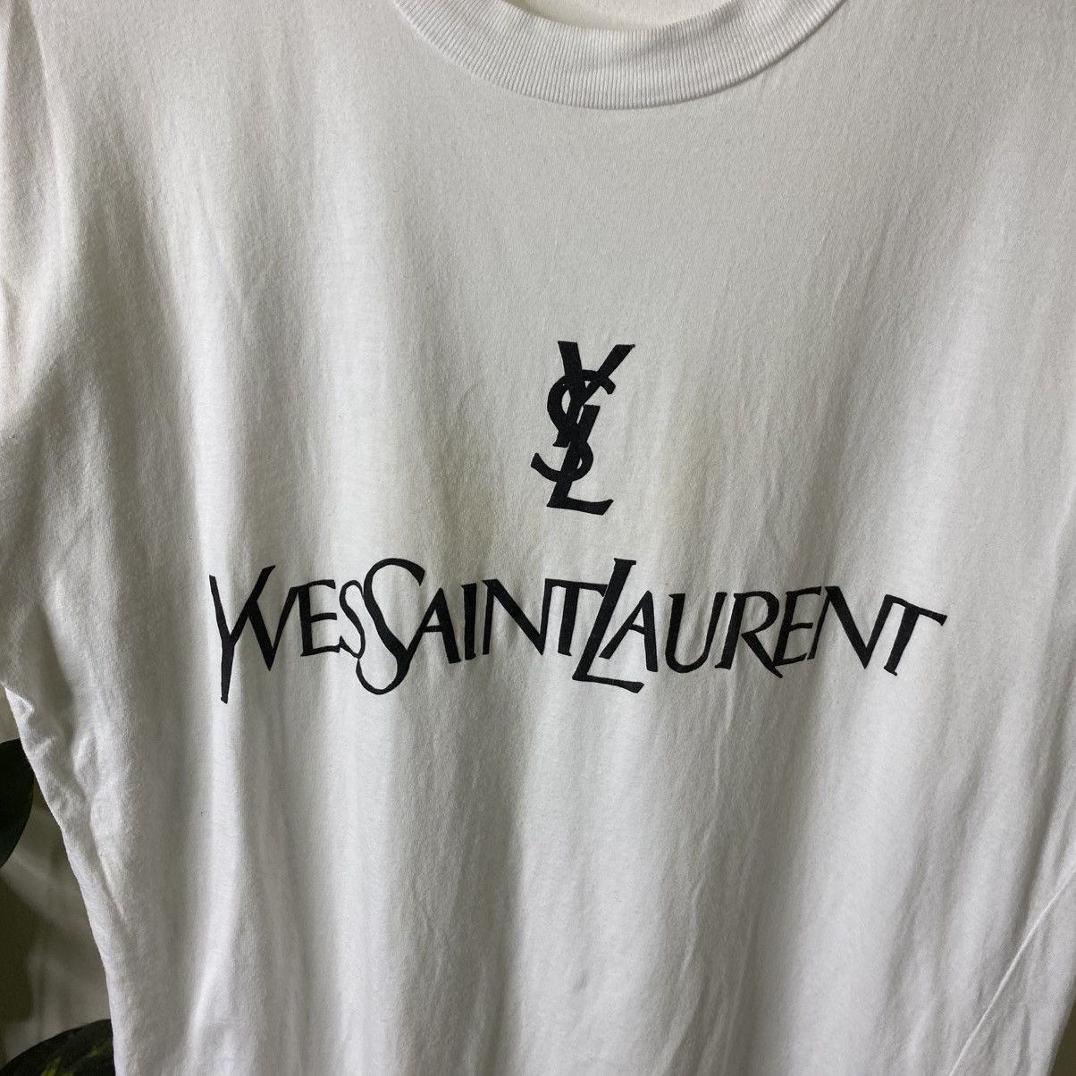 Yves Saint Laurent Vintage 90s YSL Tricots Pour Homme Big Logo T Shirt Size US L / EU 52-54 / 3 - 2 Thumbnail