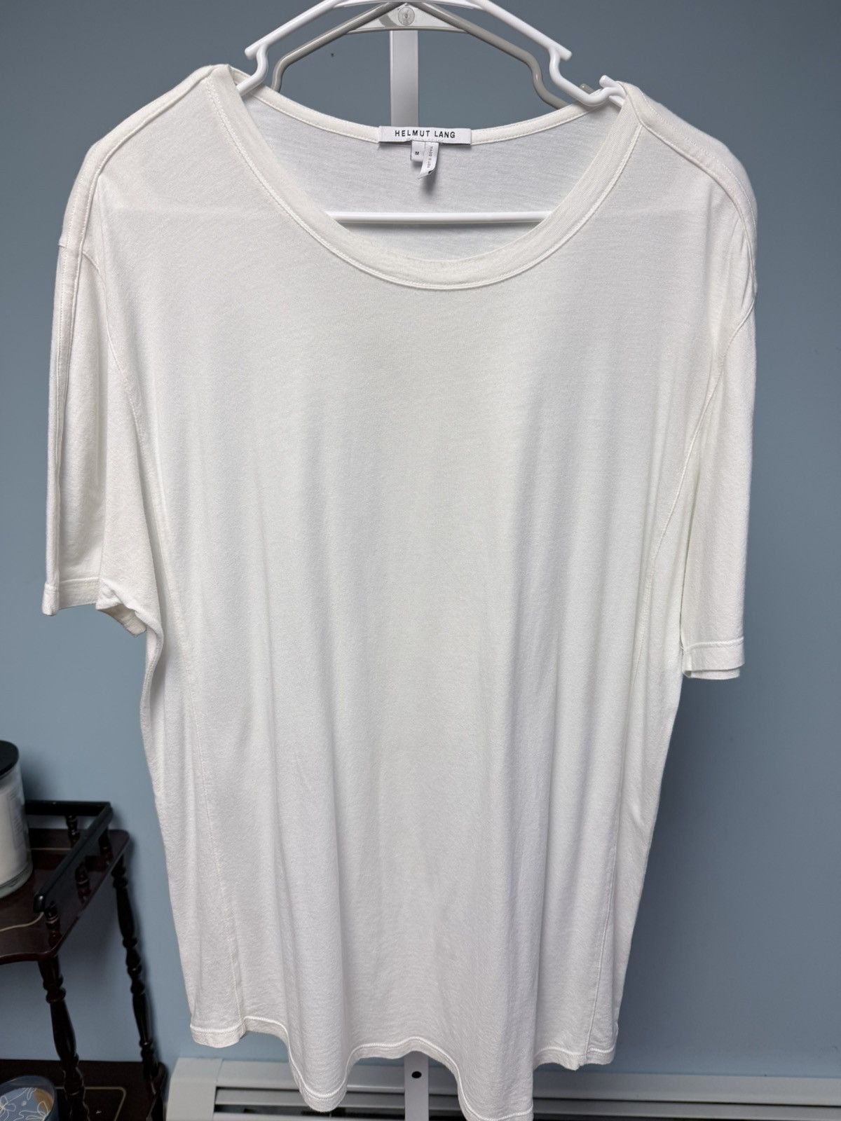 Helmut Lang Helmut Lang Designer White Tee M Size US M / EU 48-50 / 2 - 2 Thumbnail