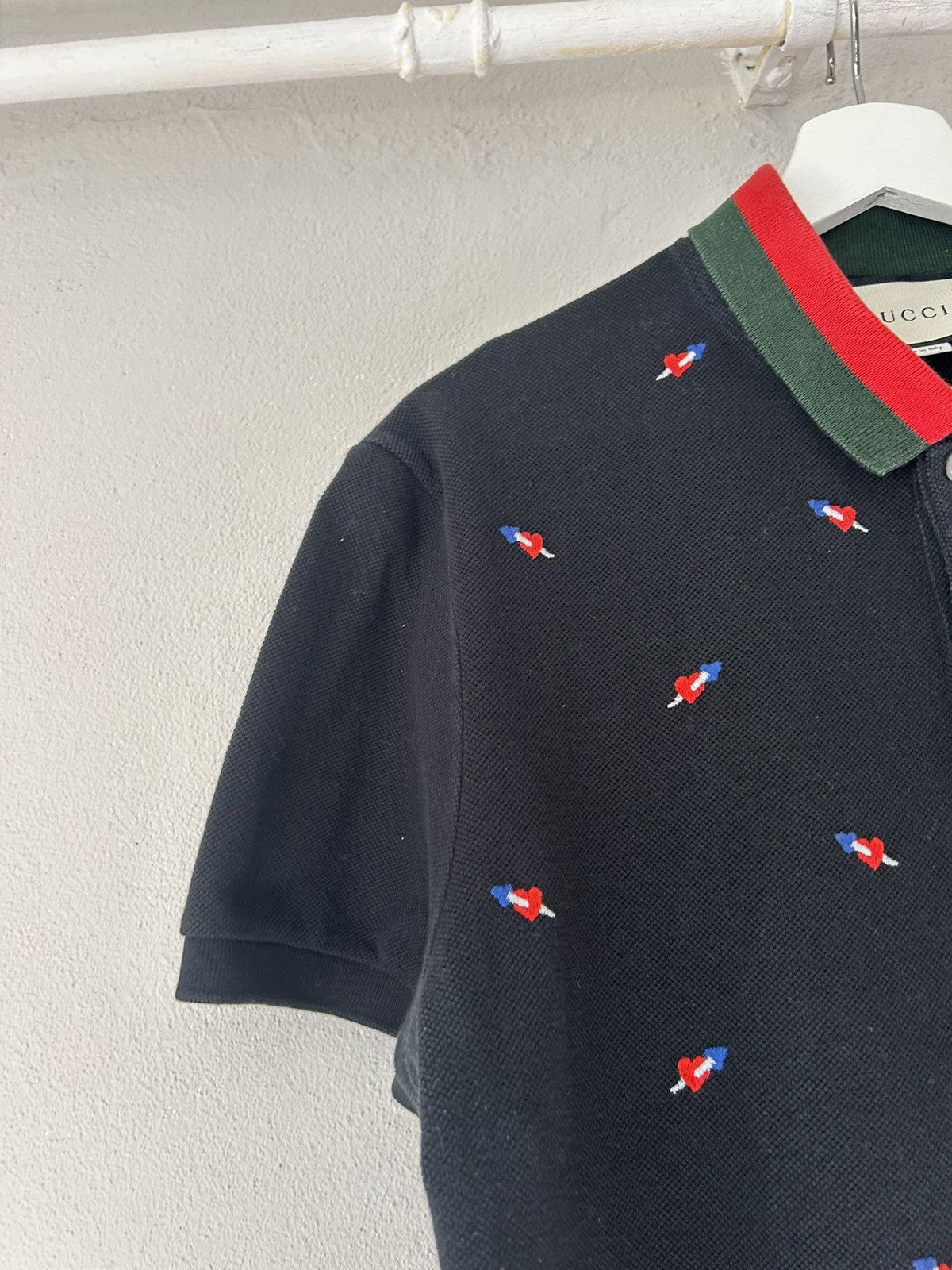 Gucci Gucci Embroidered Pierced Heart Polo, Size XL Size US XL / EU 56 / 4 - 4 Thumbnail