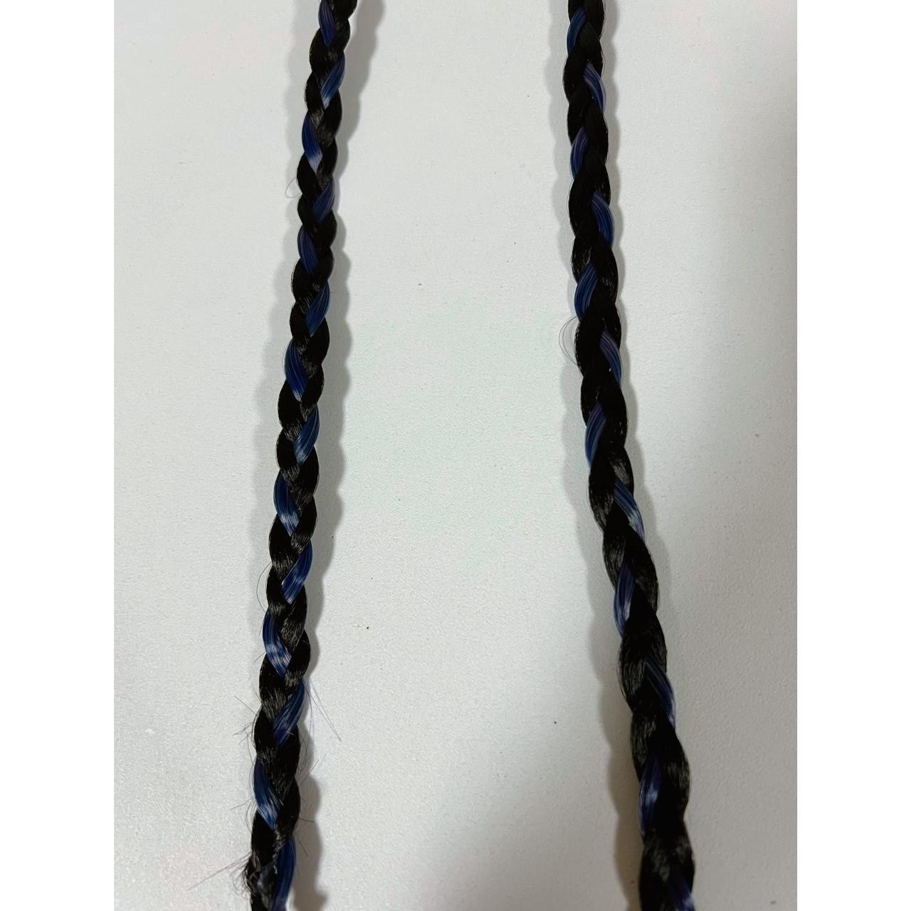 Japanese Brand × Vintage Black Blue Clip-In Hair Braids Hairpiece Accessory Set 💙🖤 Size ONE SIZE - 3 Thumbnail