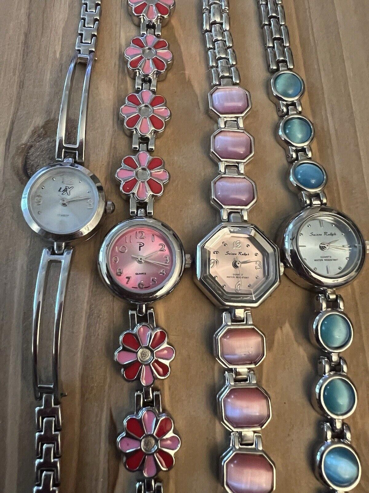 Designer 4 Vintage Ladies Watches New Batteries Working Size ONE SIZE - 1 Thumbnail