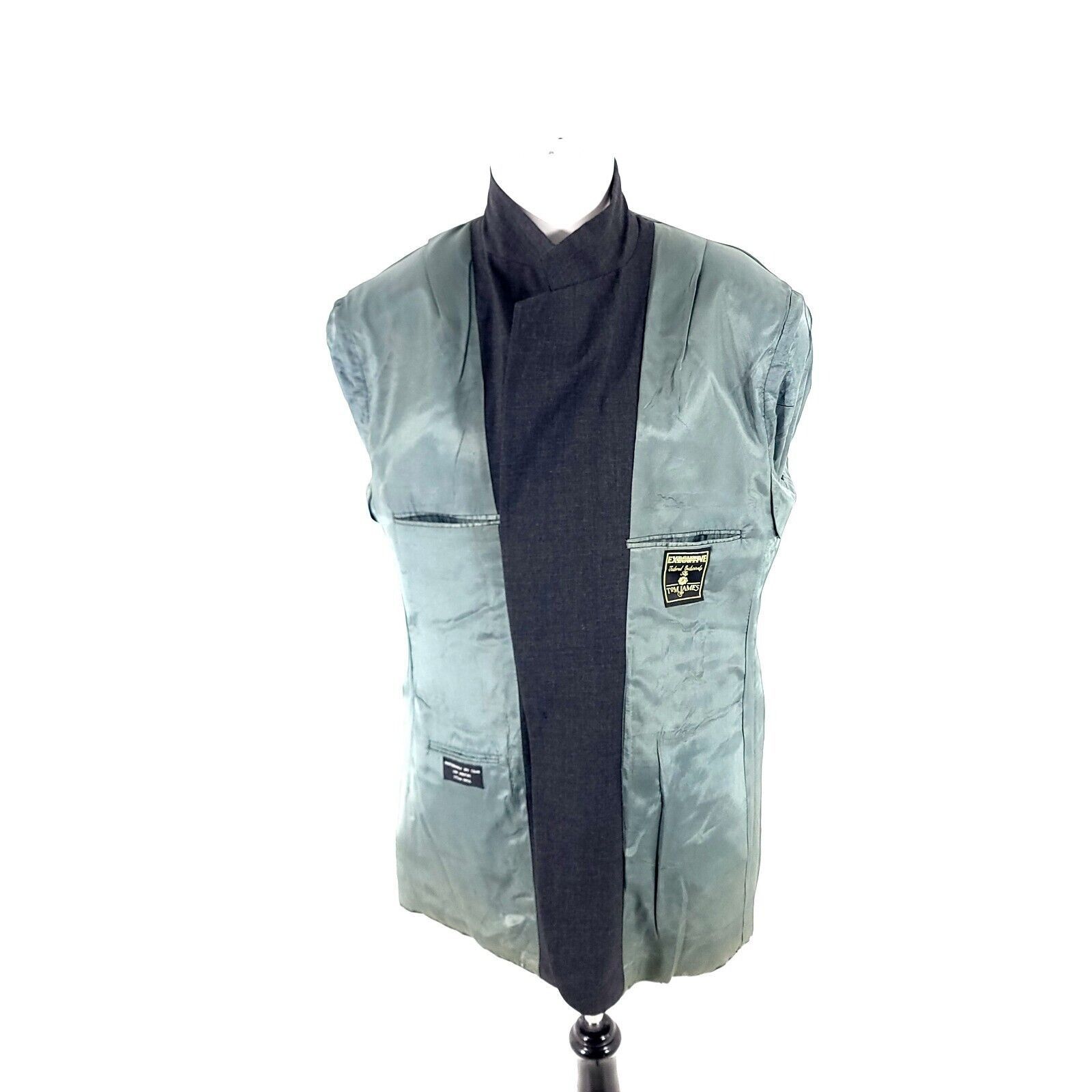 Tom James Tom James Executive Wool 2 Button Blazer 42R Or Slim 44R Gra Size 42R - 11 Thumbnail