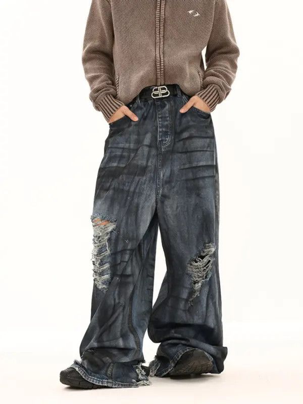VIBE Baggy Distressed Denim Jeans Size US 30 / EU 46 - 7 Thumbnail