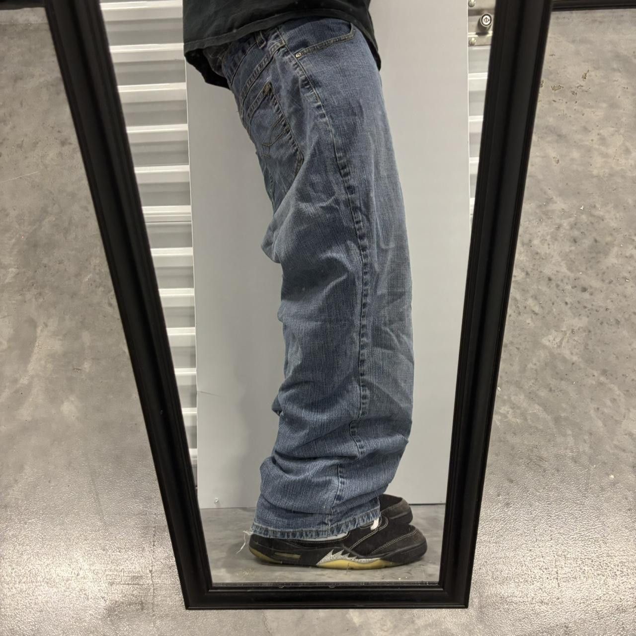 Japanese Brand × Vintage Crazy Vintage Y2K/2000s Baggy Dark Wash Skater Denim Jeans! Size US 36 / EU 52 - 2 Thumbnail