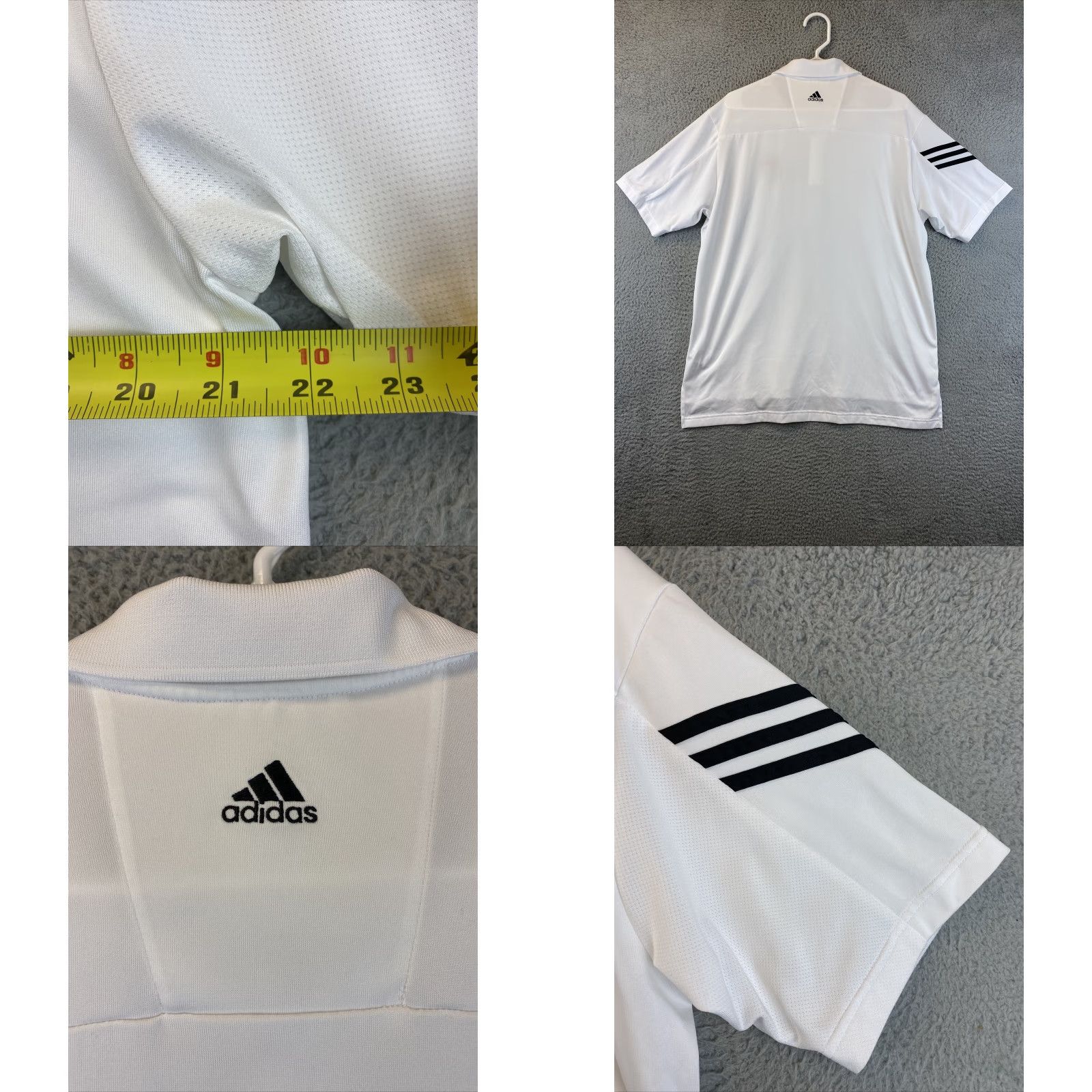 Adidas Adidas Men's White & Black Short Sleeve Polo Golf Shirt Size Medium/ 87-67 Size US M / EU 48-50 / 2 - 8 Thumbnail