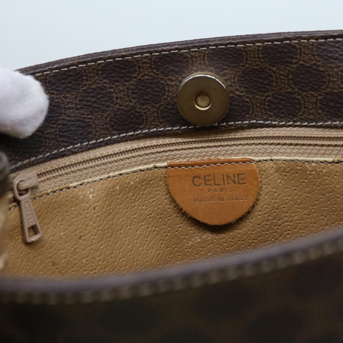 Celine CELINE Macadam Canvas Hand Bag Pvc Brown Size ONE SIZE - 10 Thumbnail