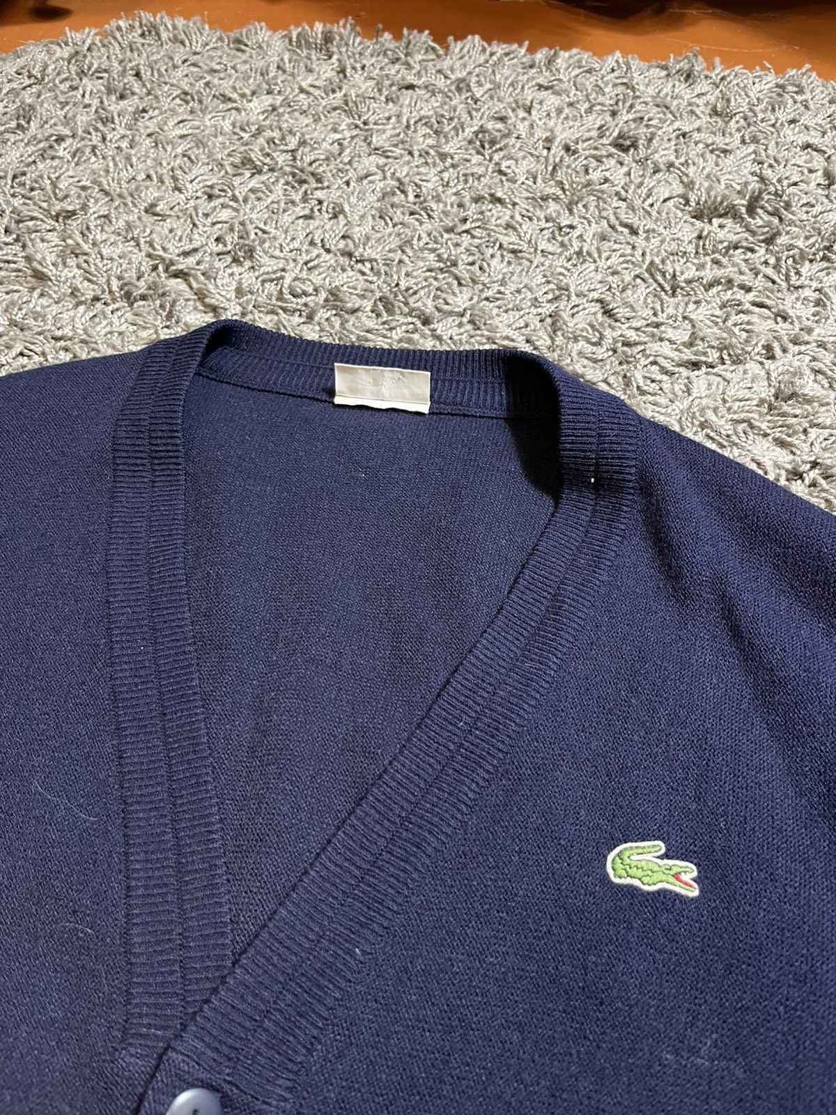 Lacoste LACOSTE VINTAGE WOOL CARDIGAN KNITTED Size US L / EU 52-54 / 3 - 3 Thumbnail