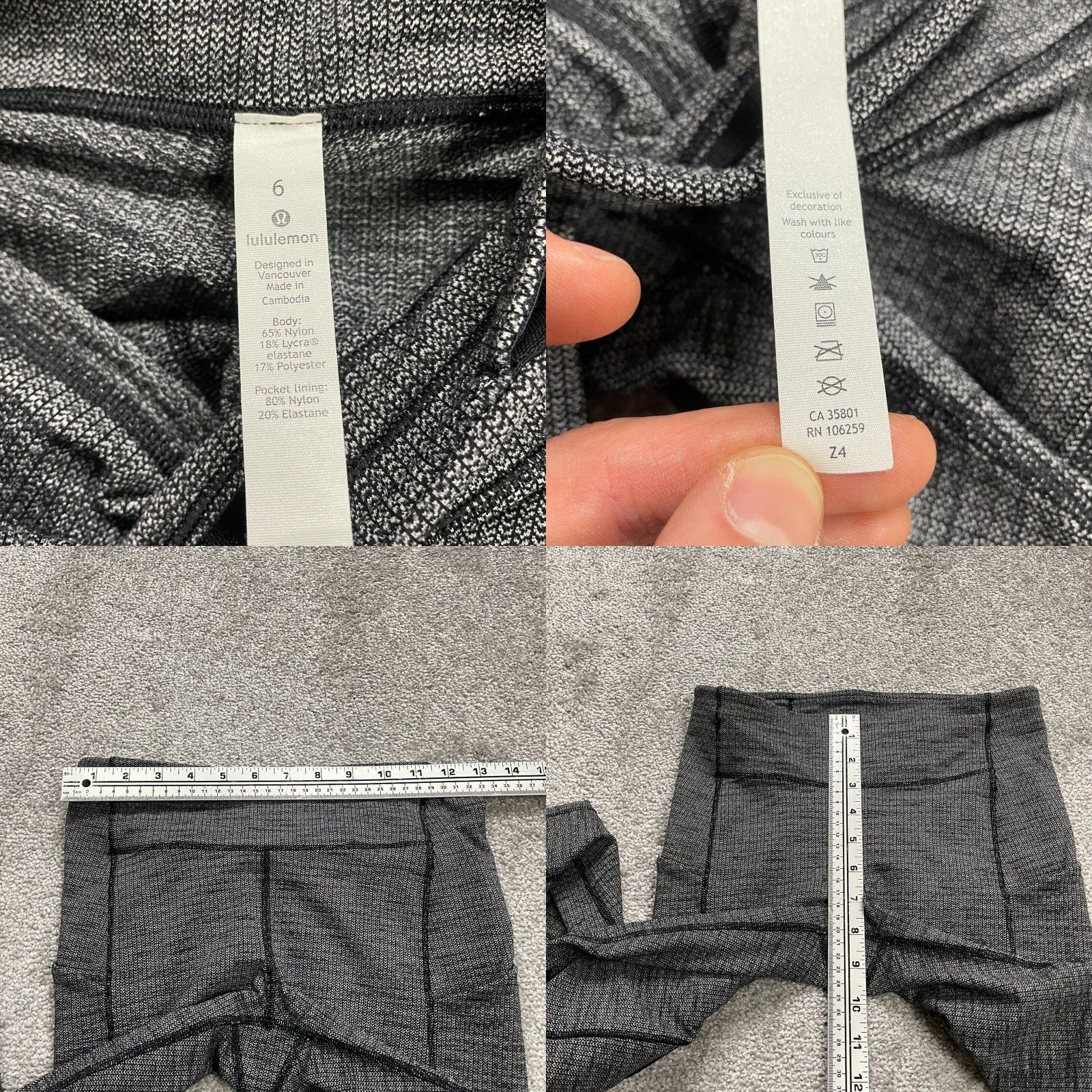 Lululemon Lululemon Wunder Under Leggings Womens 6 Gray Compression Active Gym Yoga 26x28 Skinny Leggings Inseam 26 in Regular Size Type Size 28" / US 6 / IT 42 - 9 Thumbnail