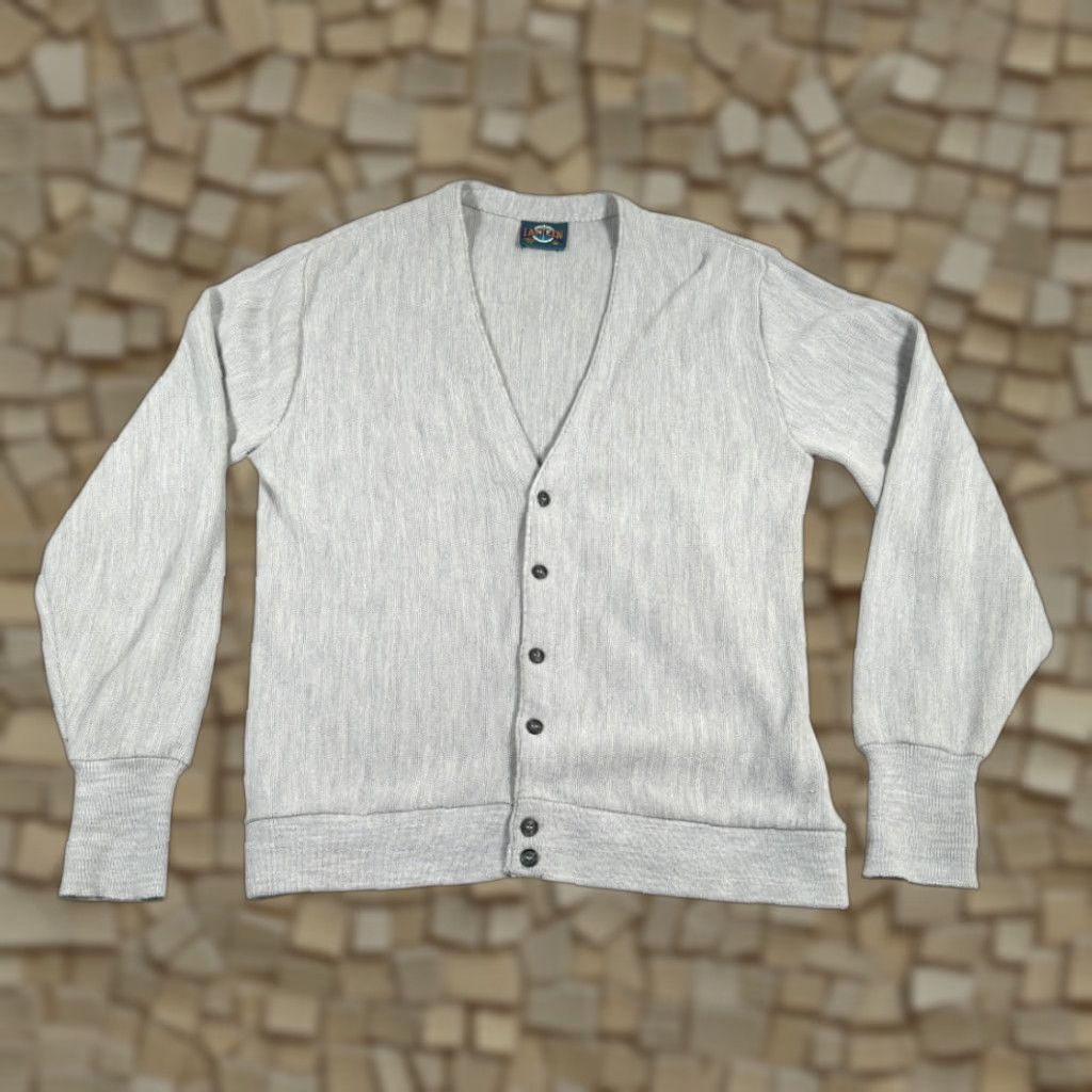 Jantzen VINTAGE Jantzen Cardigan Sweater Men's Gray XL Large USA Made 80s Button Up Knit Cardigan Size US L / EU 52-54 / 3 - 1 Thumbnail