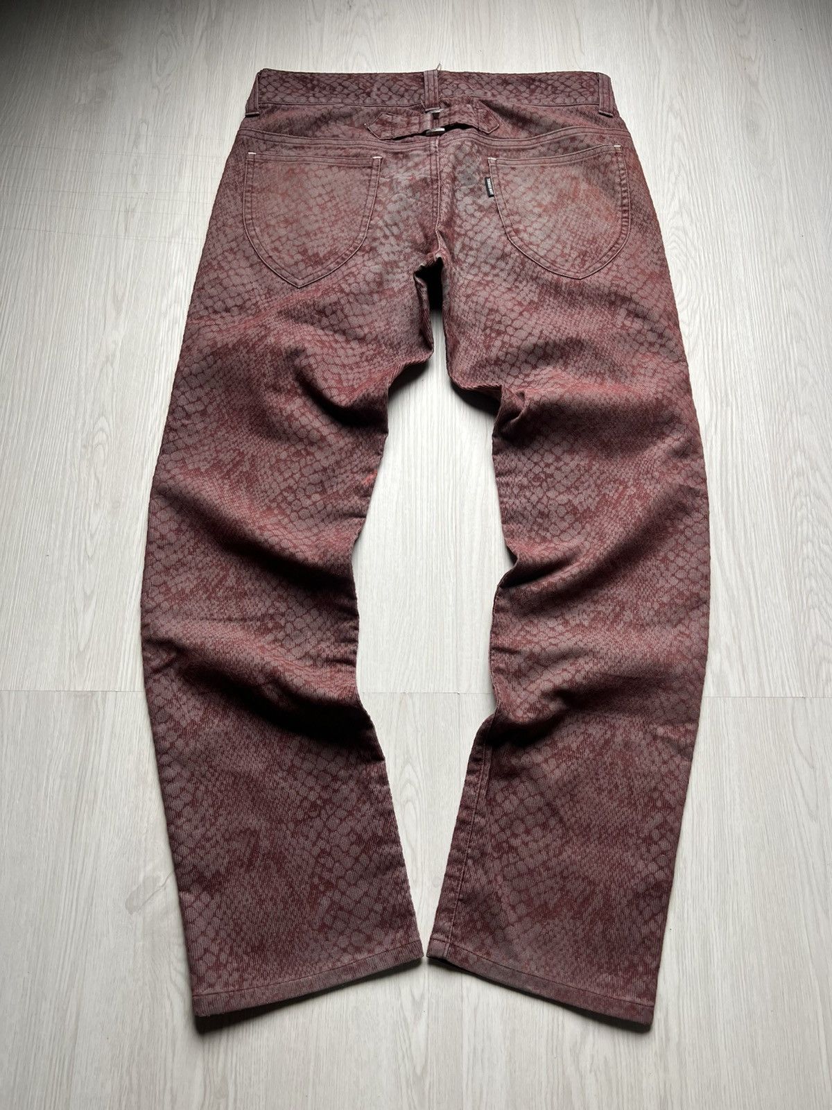 If Six Was Nine Tornado Mart Snakeskin Laser Cut Buckle Back Pants Size US 31 - 2 Thumbnail