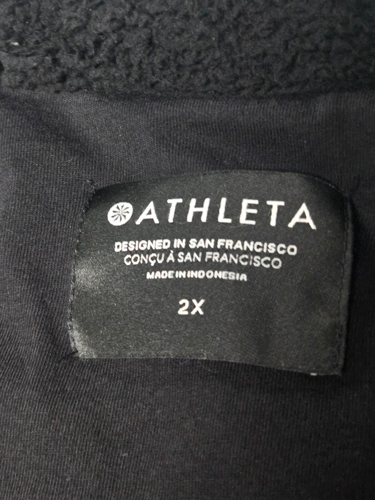 Other Athleta 2X WMS Tugga Sherpa Coat Black Cozy Full Zipper Size XXL / US 16-18 / IT 52-54 - 3 Thumbnail