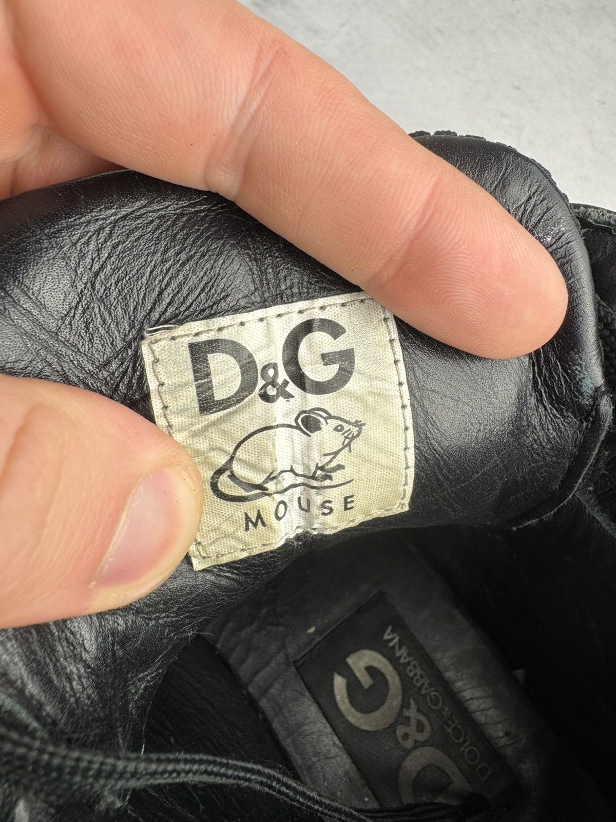Dolce & Gabbana Dolce & Gabbana Mouse High Top Sneakers Black Leather Size US 8.5 / IT 38.5 - 11 Thumbnail