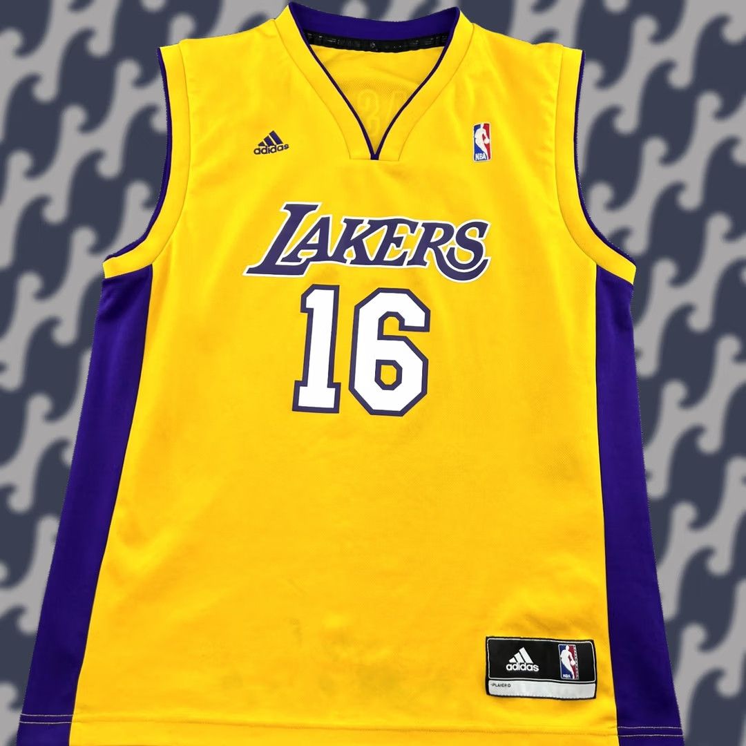 Adidas adidas Los Angeles Lakers Gasol #16 Jersey Basketball Adult Yellow 2013 T-Shirt S Mens Regular Sleeveless Jersey Size US S / EU 44-46 / 1 - 1 Thumbnail