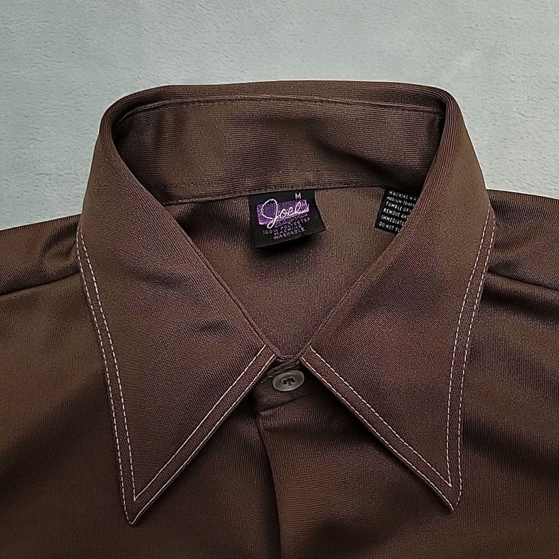 Vintage VINTAGE joel California Shirt Mens M Brown Western Disco Contrast Stitch 70s Size US M / EU 48-50 / 2 - 4 Thumbnail