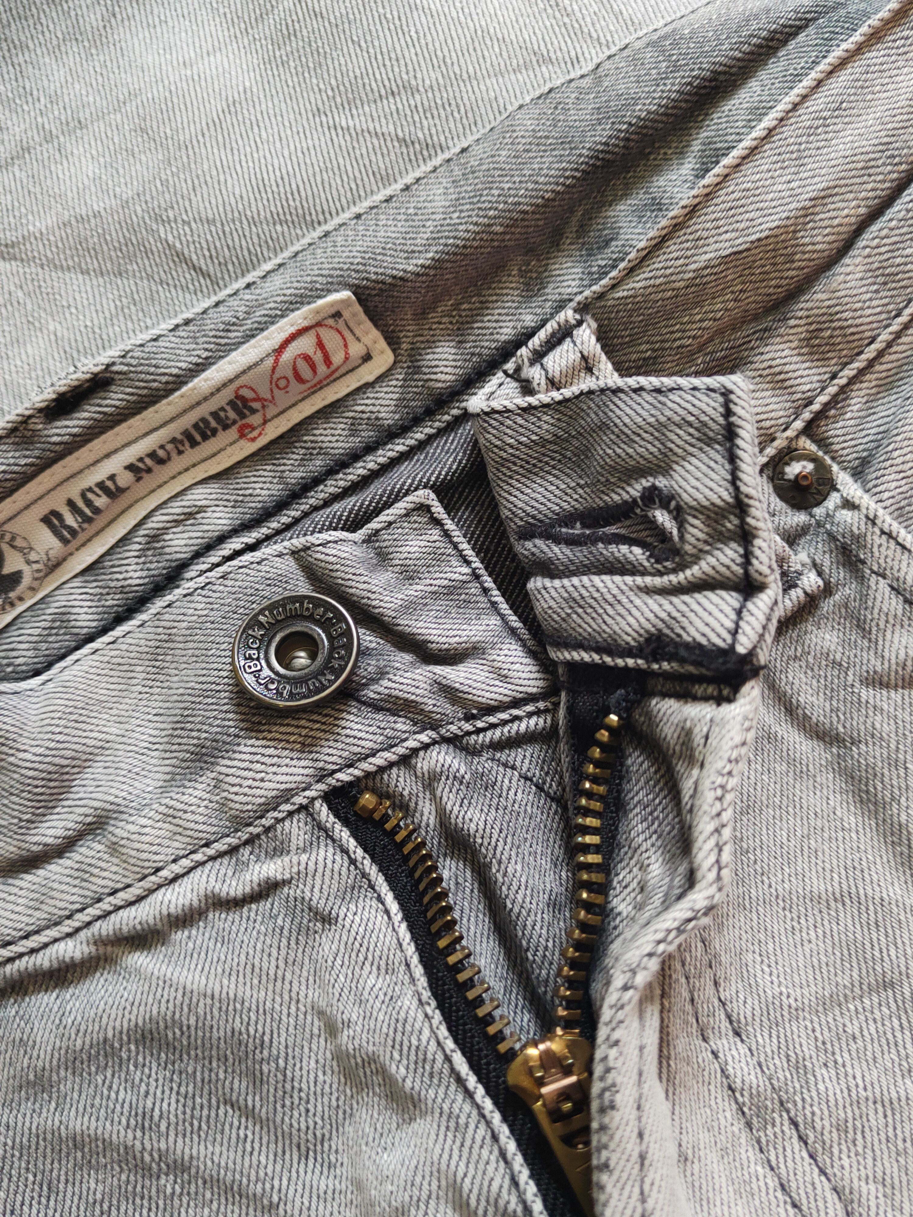 Japanese Brand Back Number Black White Faded Distressed Ripped Jeans #S2359 Size US 32 / EU 48 - 14 Thumbnail