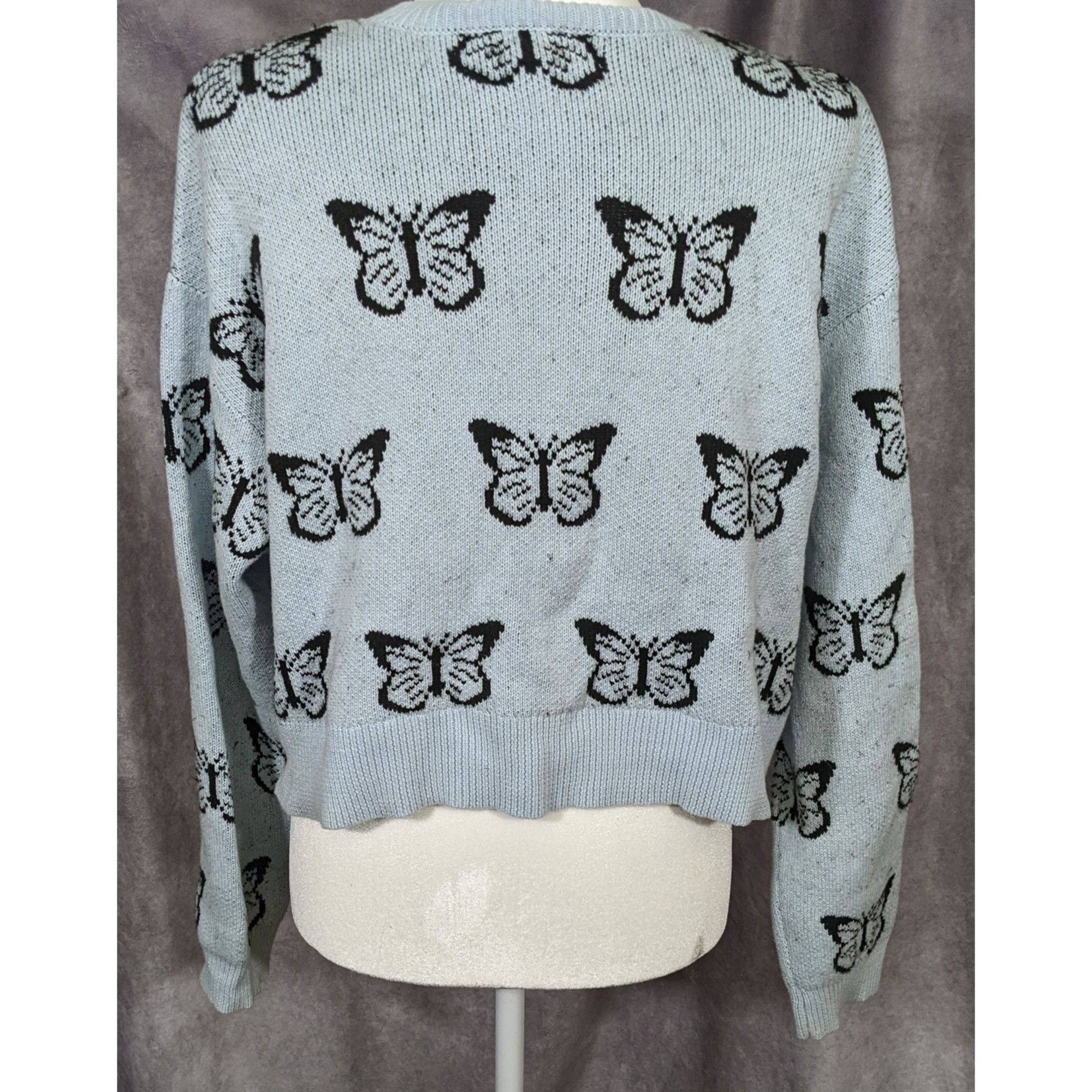 Pacsun Retro PacSun LA Hearts Butterfly Cropped Sweater Size S / US 4 / IT 40 - 9 Thumbnail