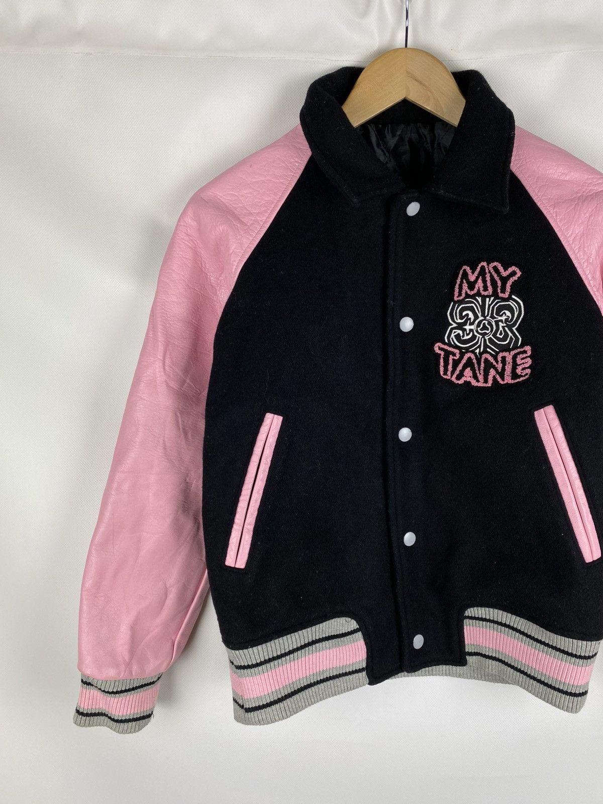 Japanese Brand Alba Rosa My Tane varsity leather / wool bomber jacket Size S / US 4 / IT 40 - 2 Thumbnail