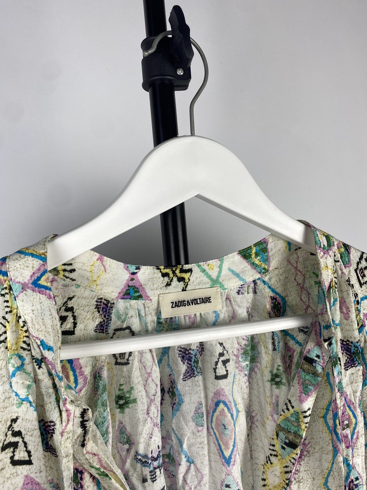 Designer × Zadig & Voltaire Zadig&Voltaire Monogram Graphic Print Blouse Size L / US 10 / IT 46 - 4 Thumbnail